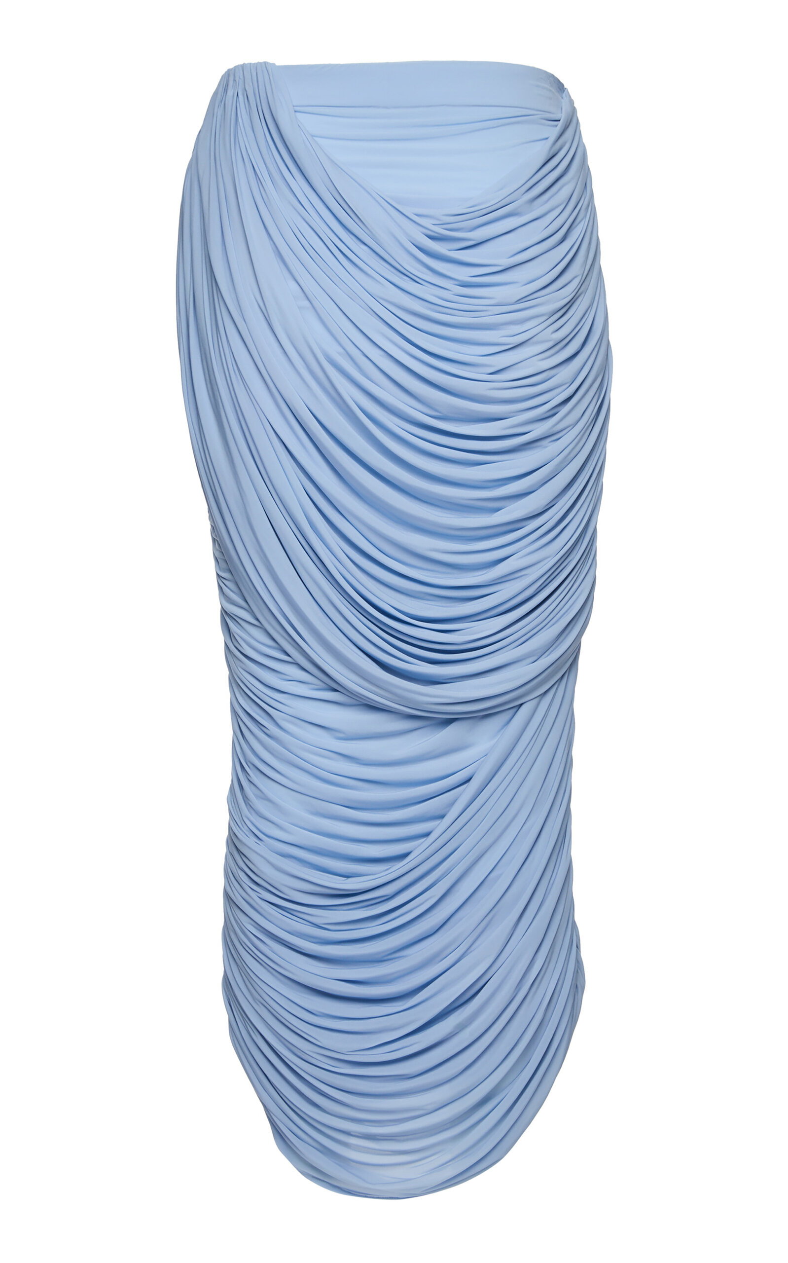 Magda Butrym Draped Jersey Midi Skirt In Blue