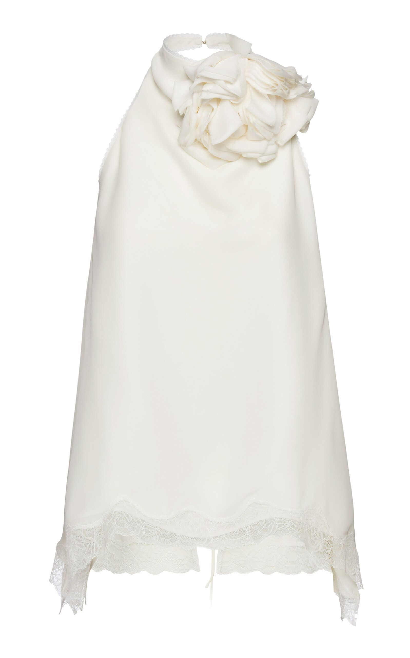 Magda Butrym Floral-Embellished Silk Halter Top