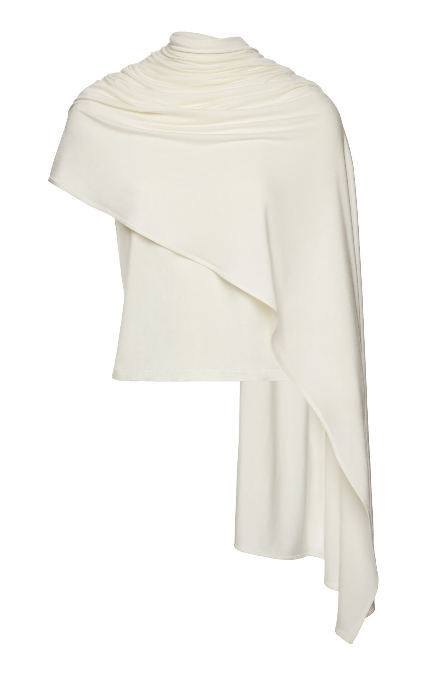 Magda Butrym Jersey Cape-effect Top In White