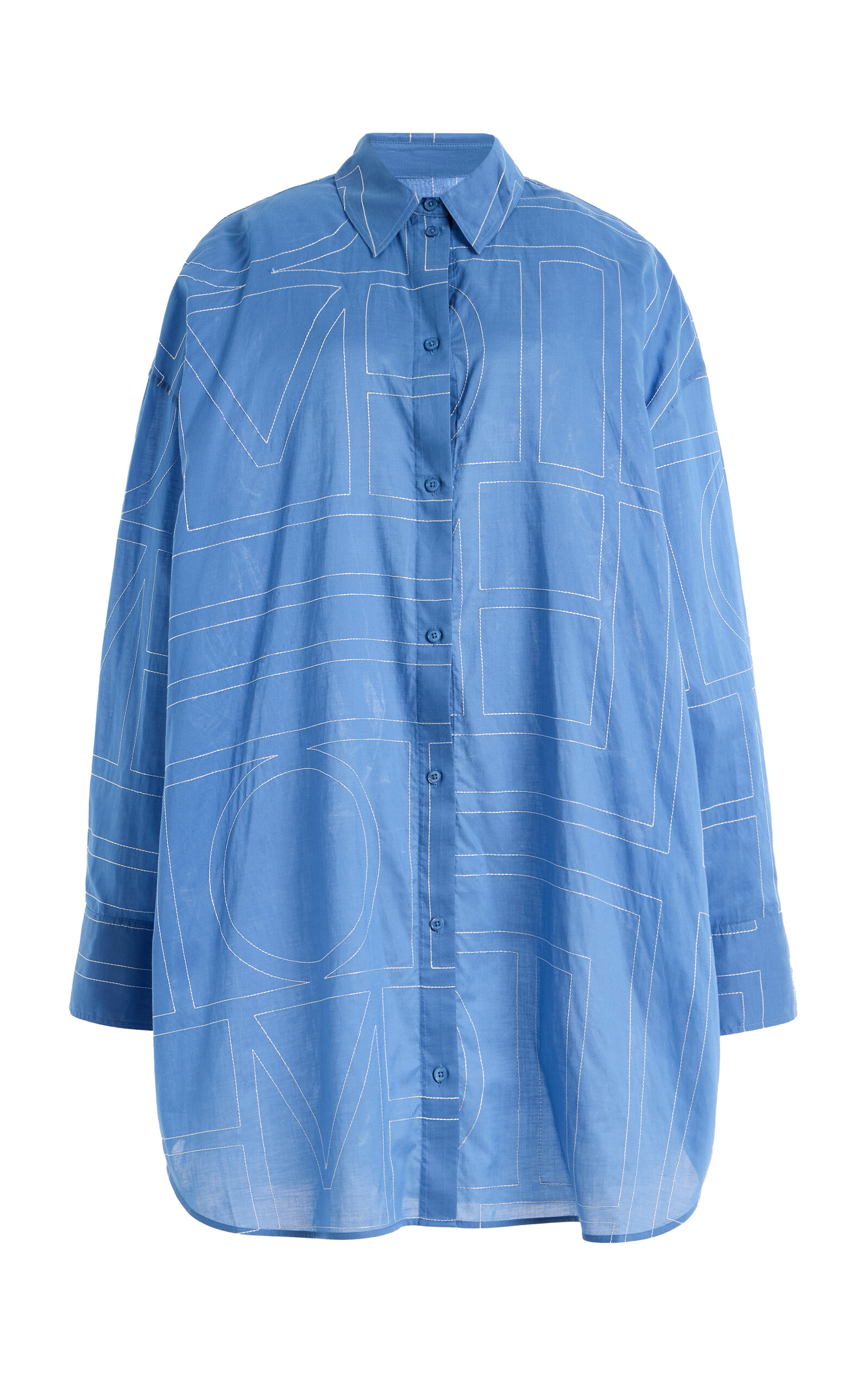 Toteme Monogram Cotton-Blend Long Summer Shirt Dress - Women's Clothing