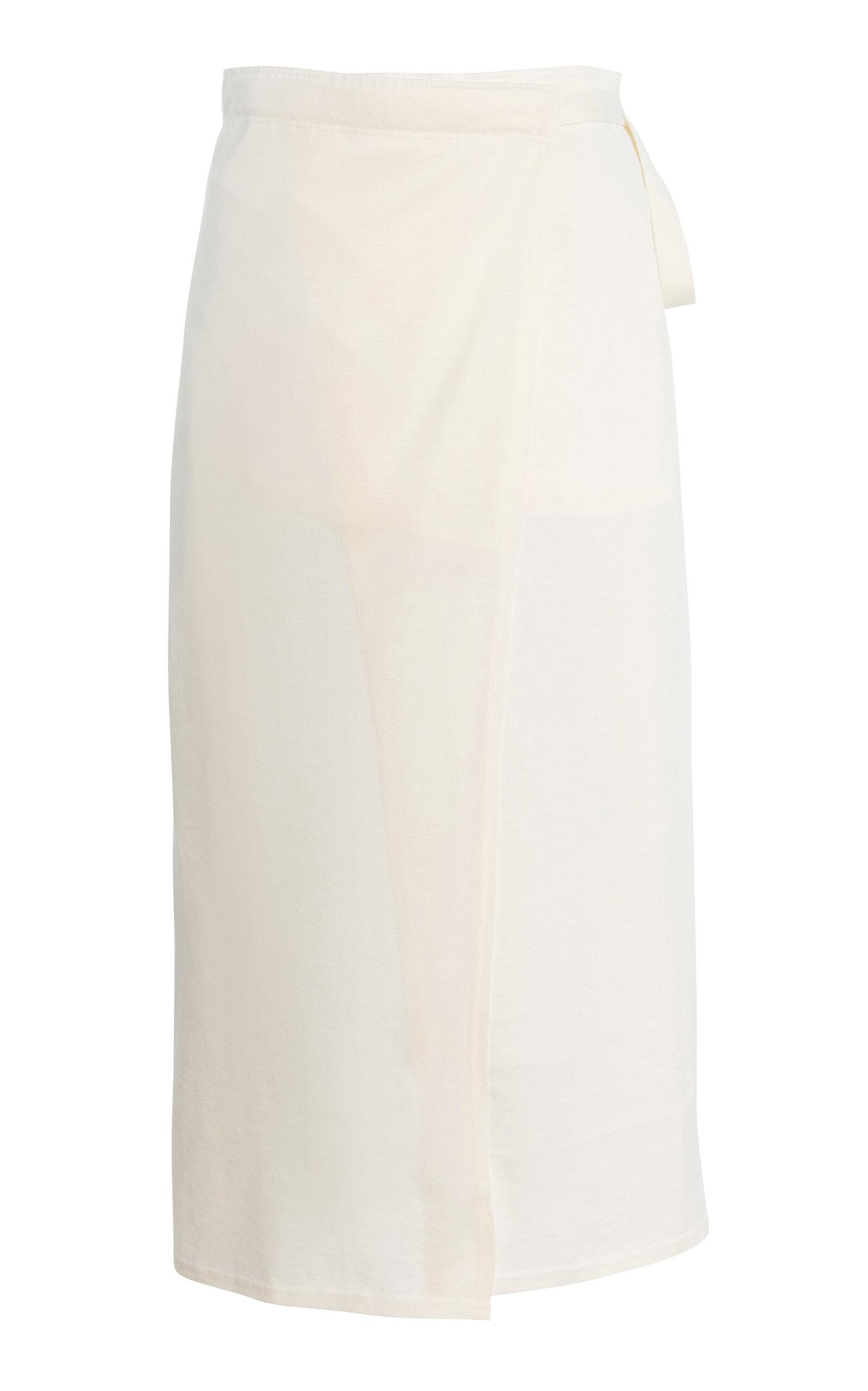 Toteme Wrap-Effect Cotton-Silk Midi Skirt