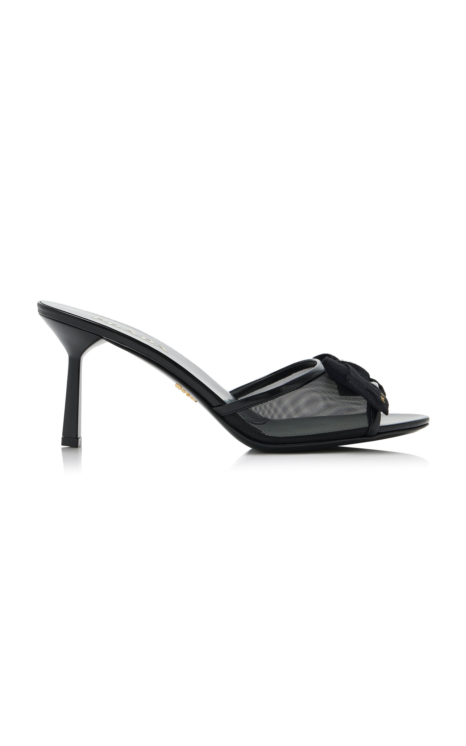 Prada Bow-Detailed Mesh Mules - Moda Operandi