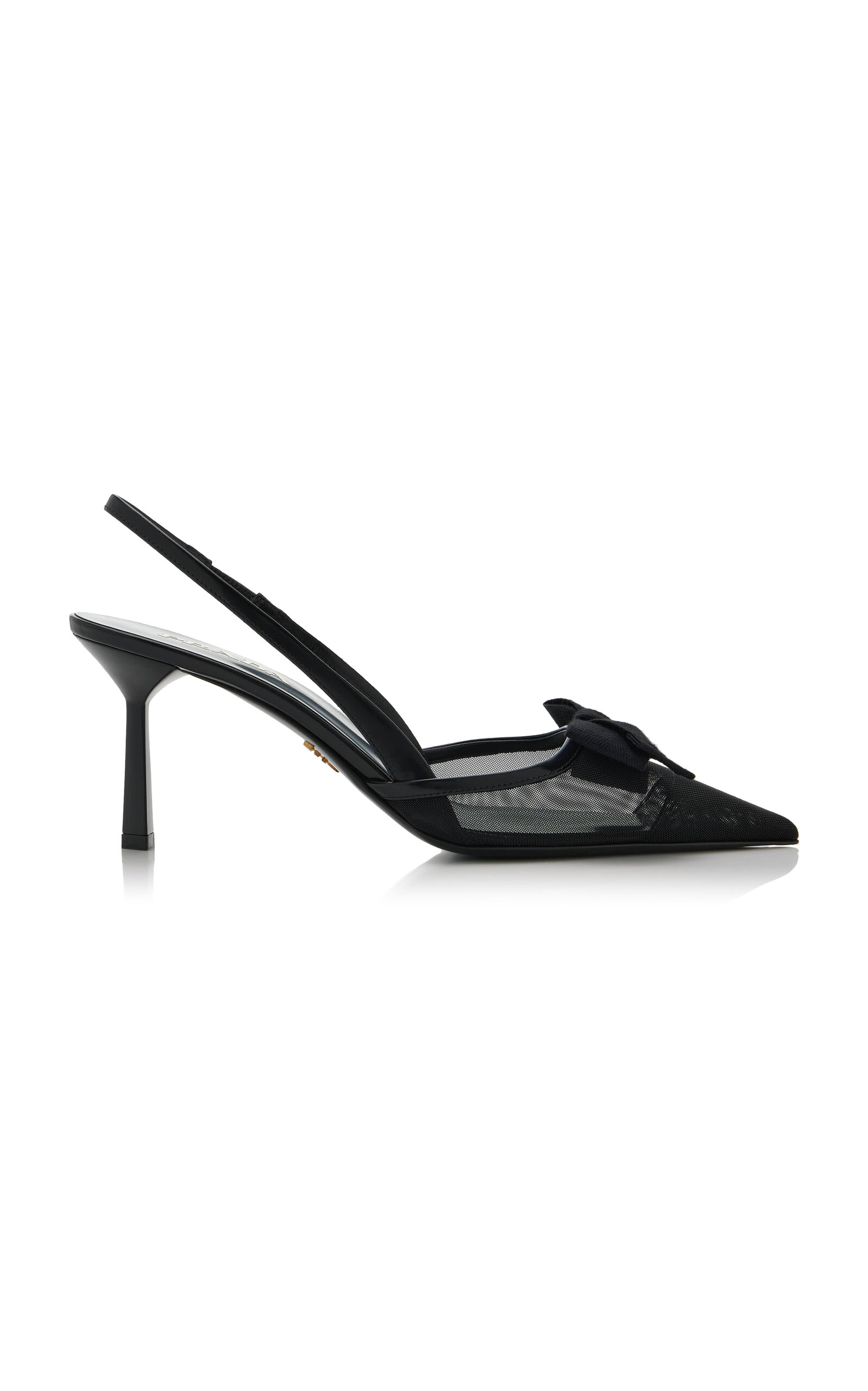 Prada Bow-Detailed Mesh Slingback Pumps