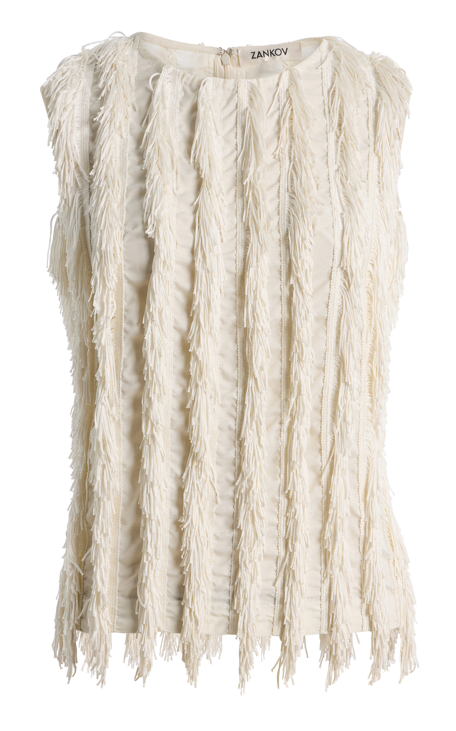 ZANKOV Leah Fringed Silk Top