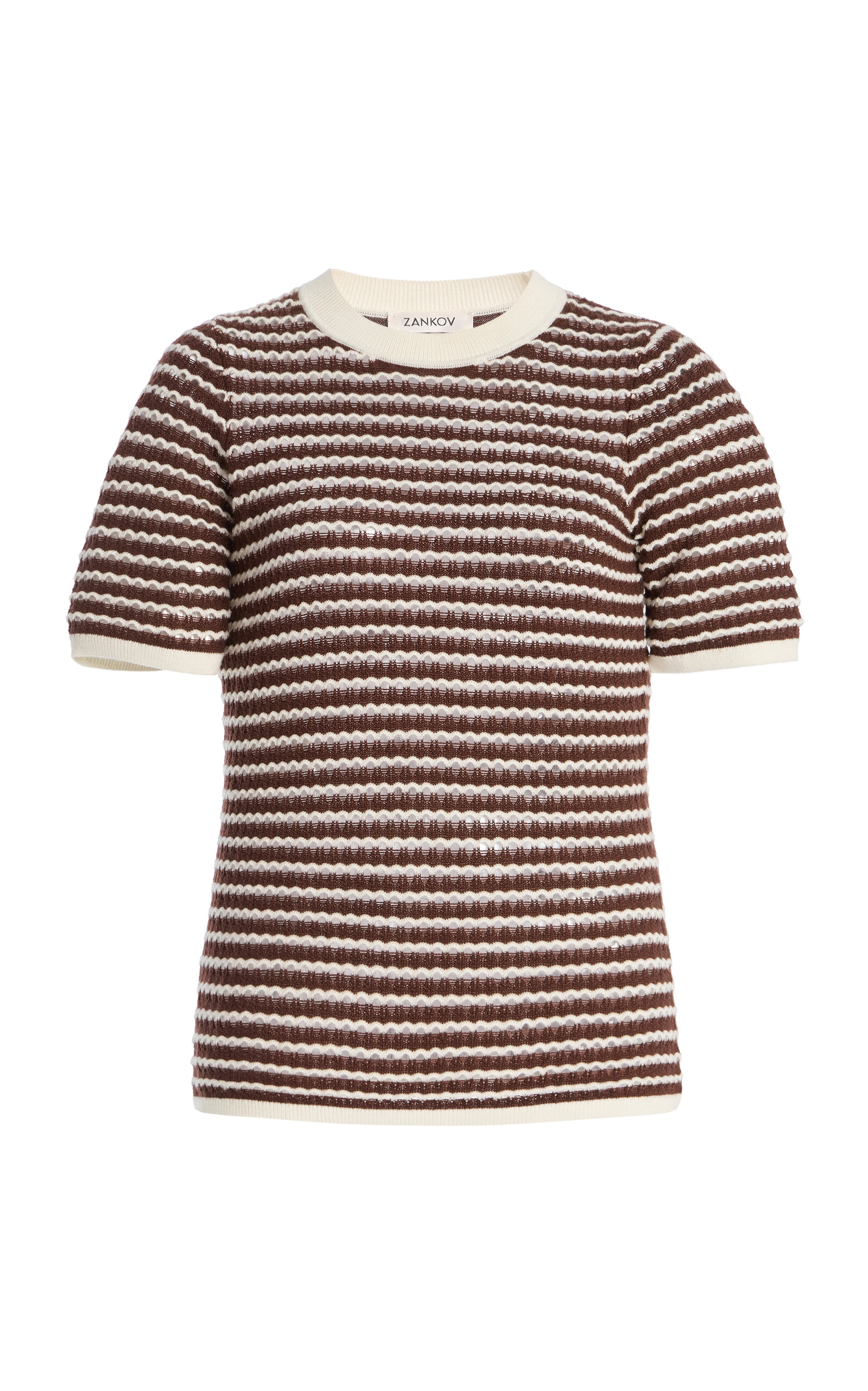 ZANKOV Charlotte Pointelle-Knit Wool Top
