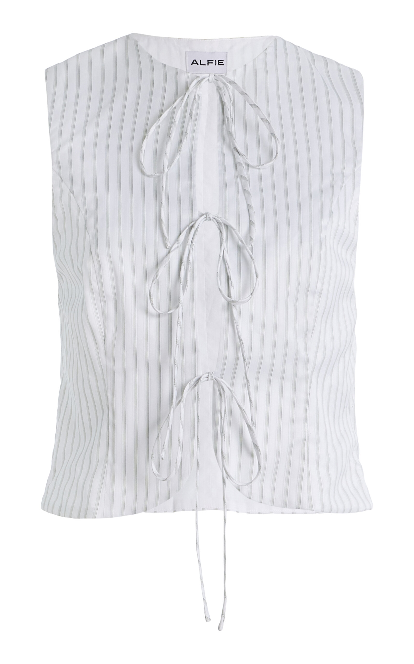 Alfie Neda Bow-Detailed Cotton Top