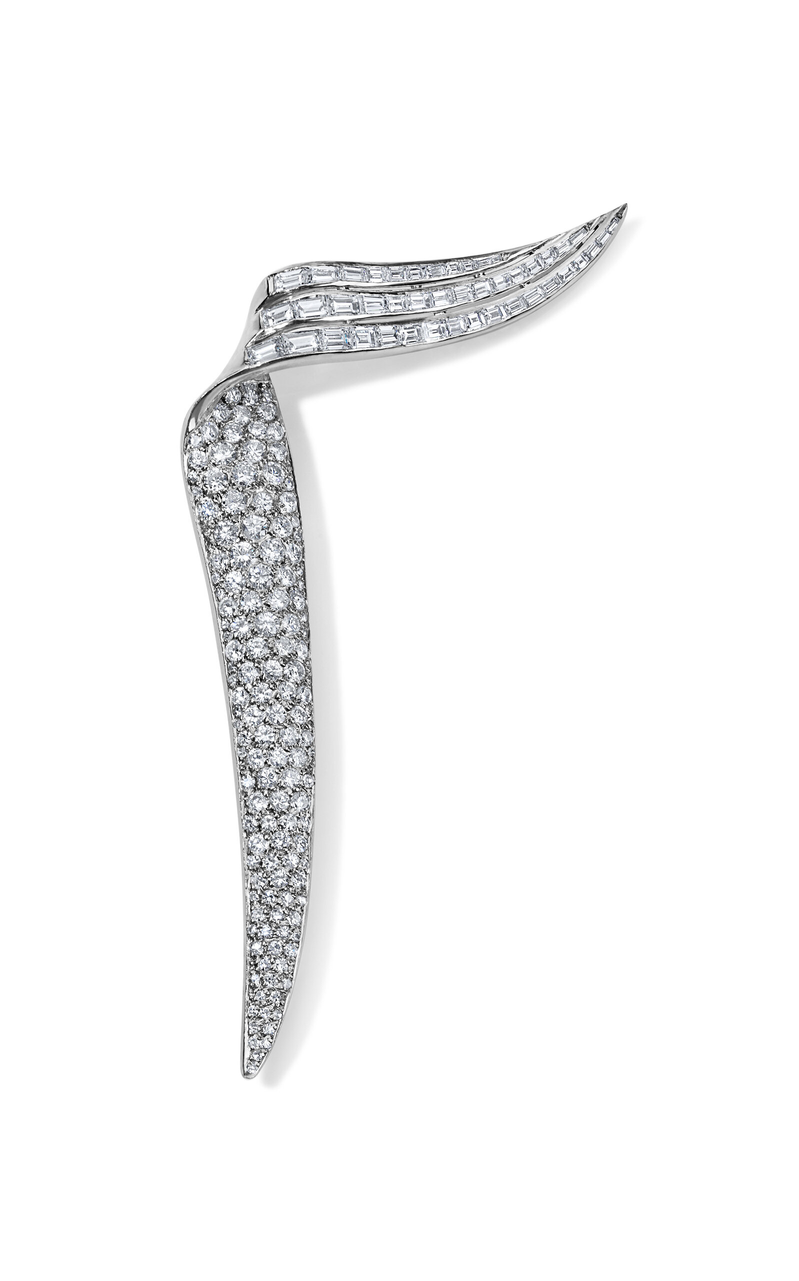 Platinum Diamond Wing Brooch