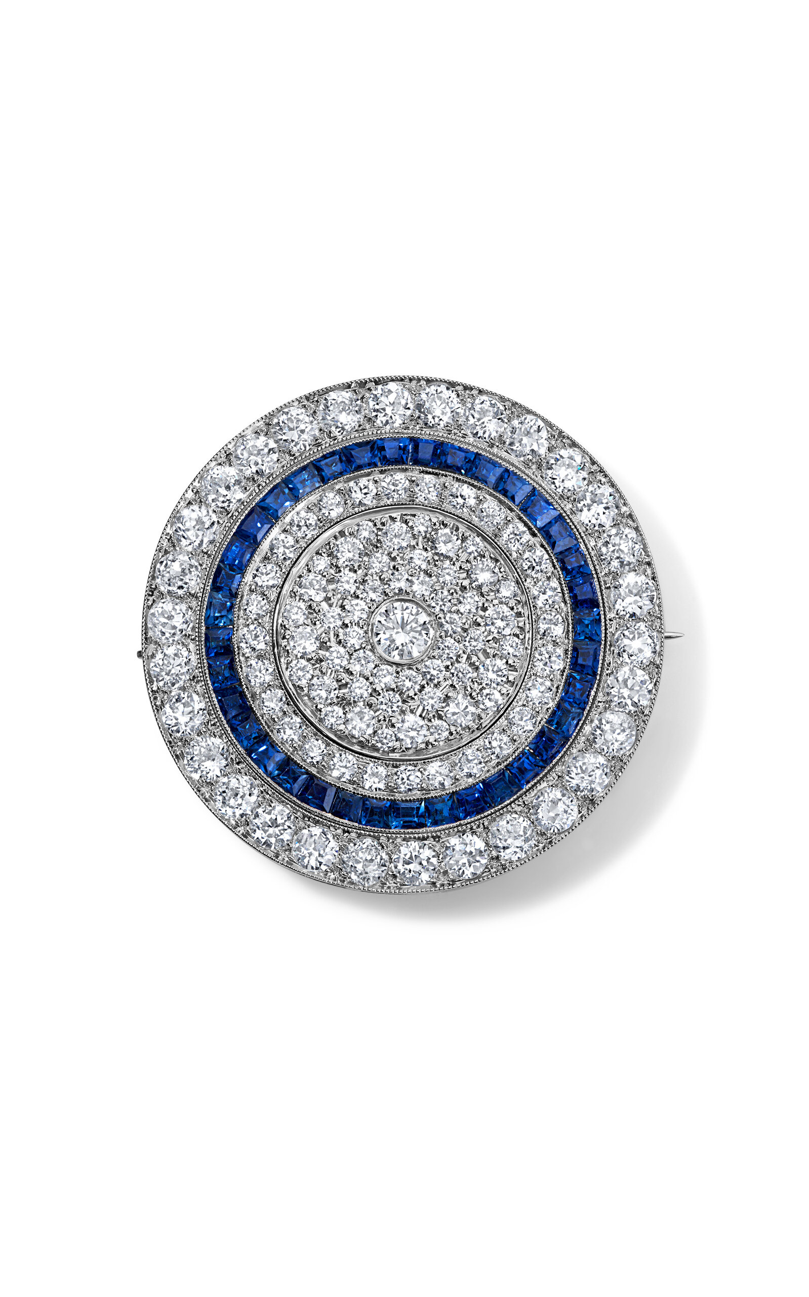 Celestial Convertible Platinum Diamond and Sapphire Brooch