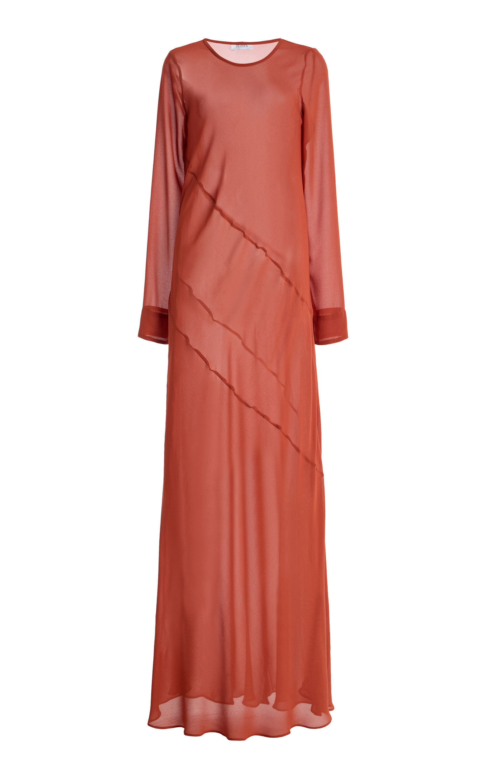 Sloan Exclusive The Georgette Sheer Gown In Orange