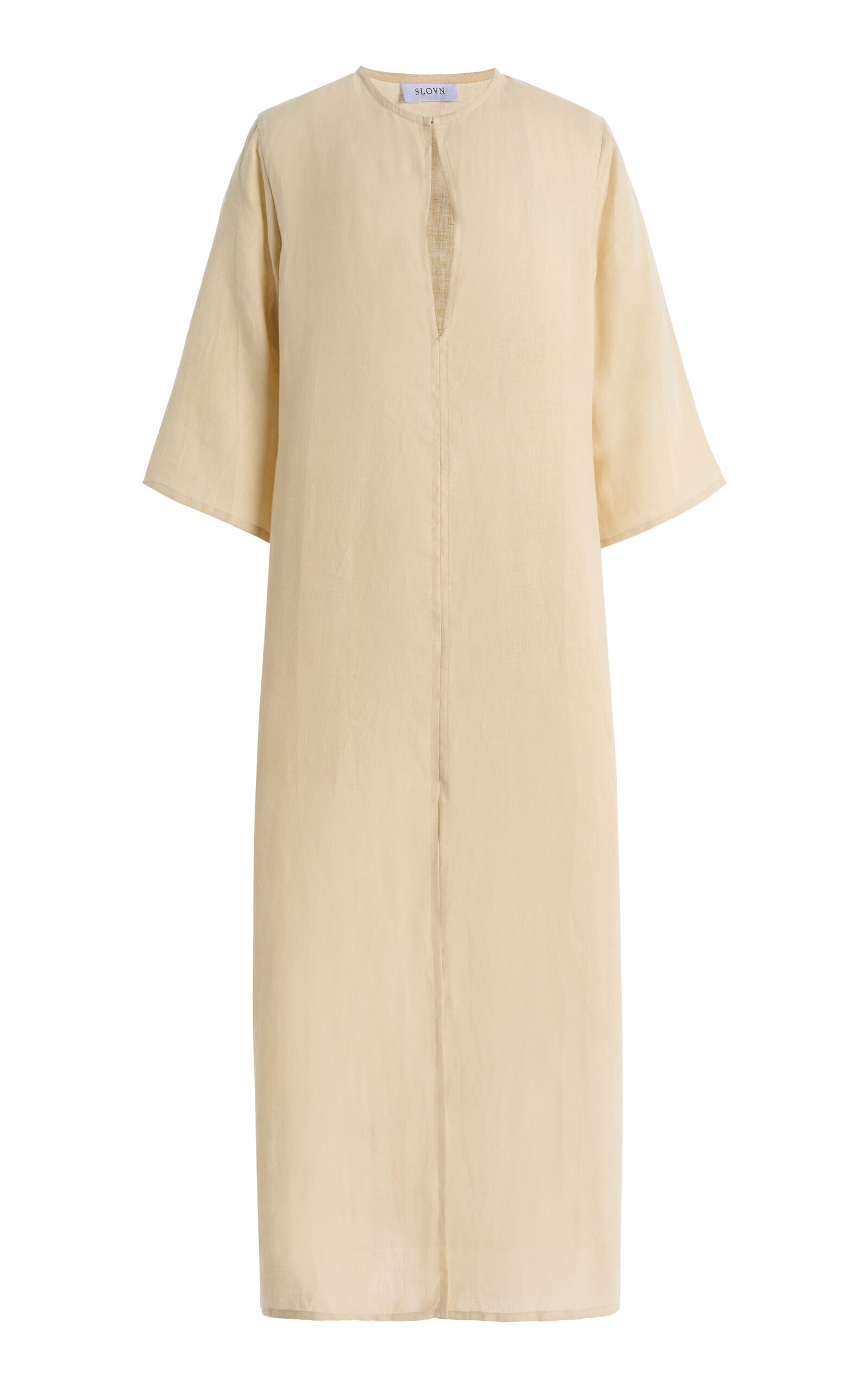 Sloan Exclusive The Linen-cotton Split Tunic In Neutral