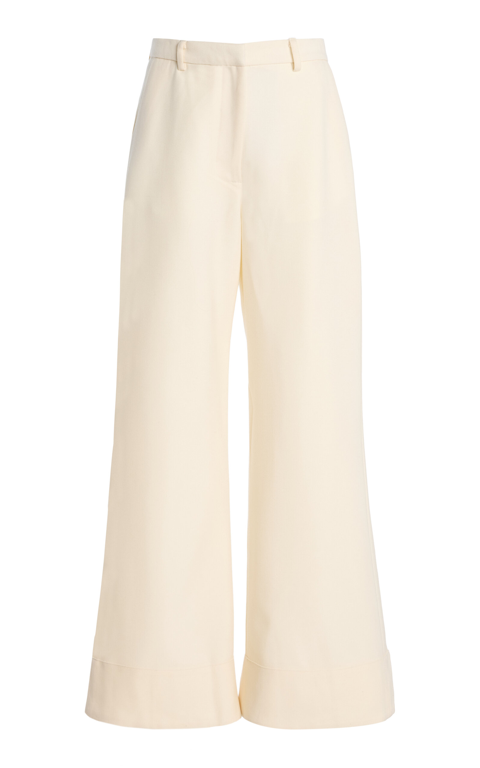 Sloan Exclusive The Summer Wool Flared Trousers In Neutral