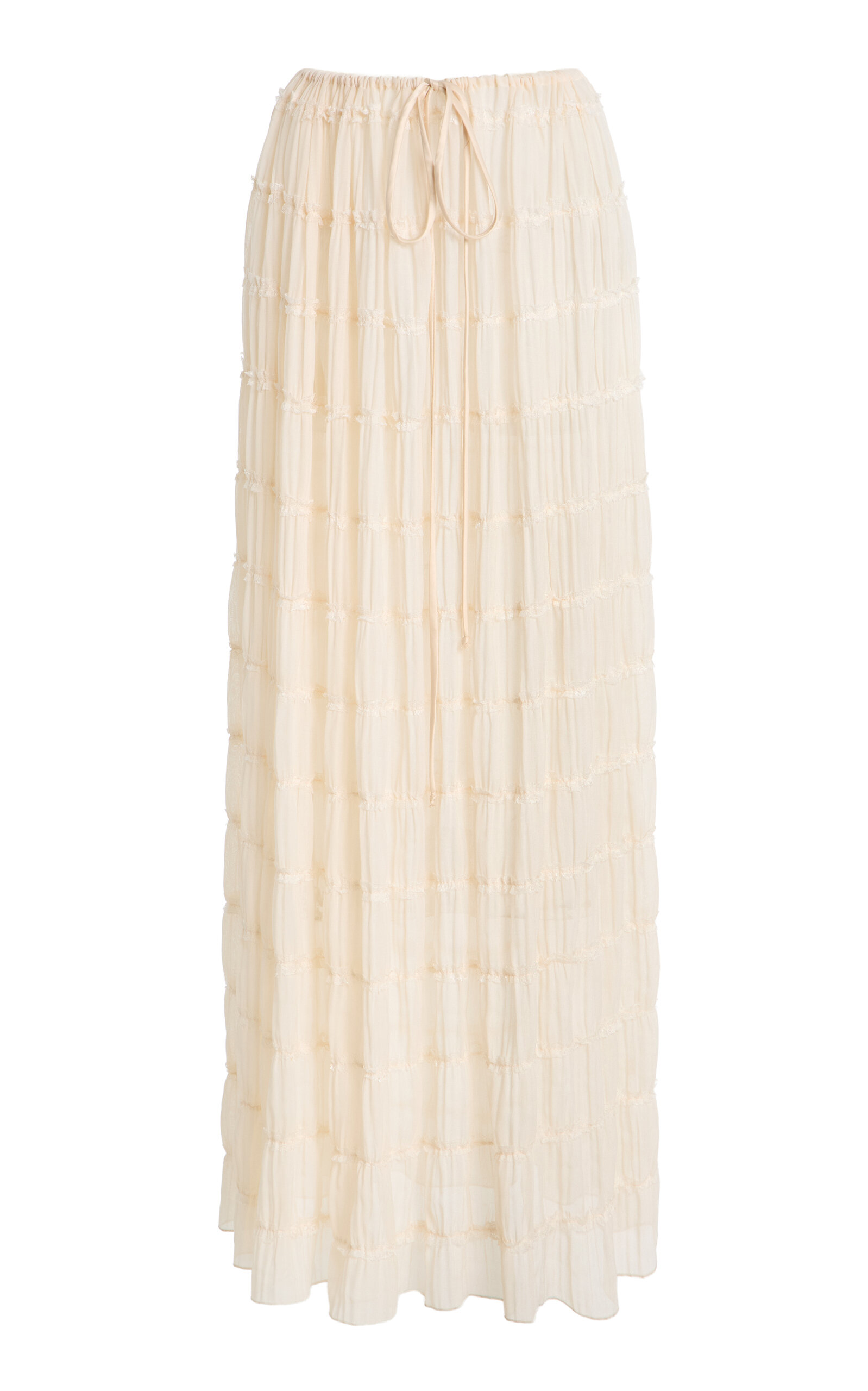 Arcina Ori Juliette Ruched Maxi Skirt In Neutral
