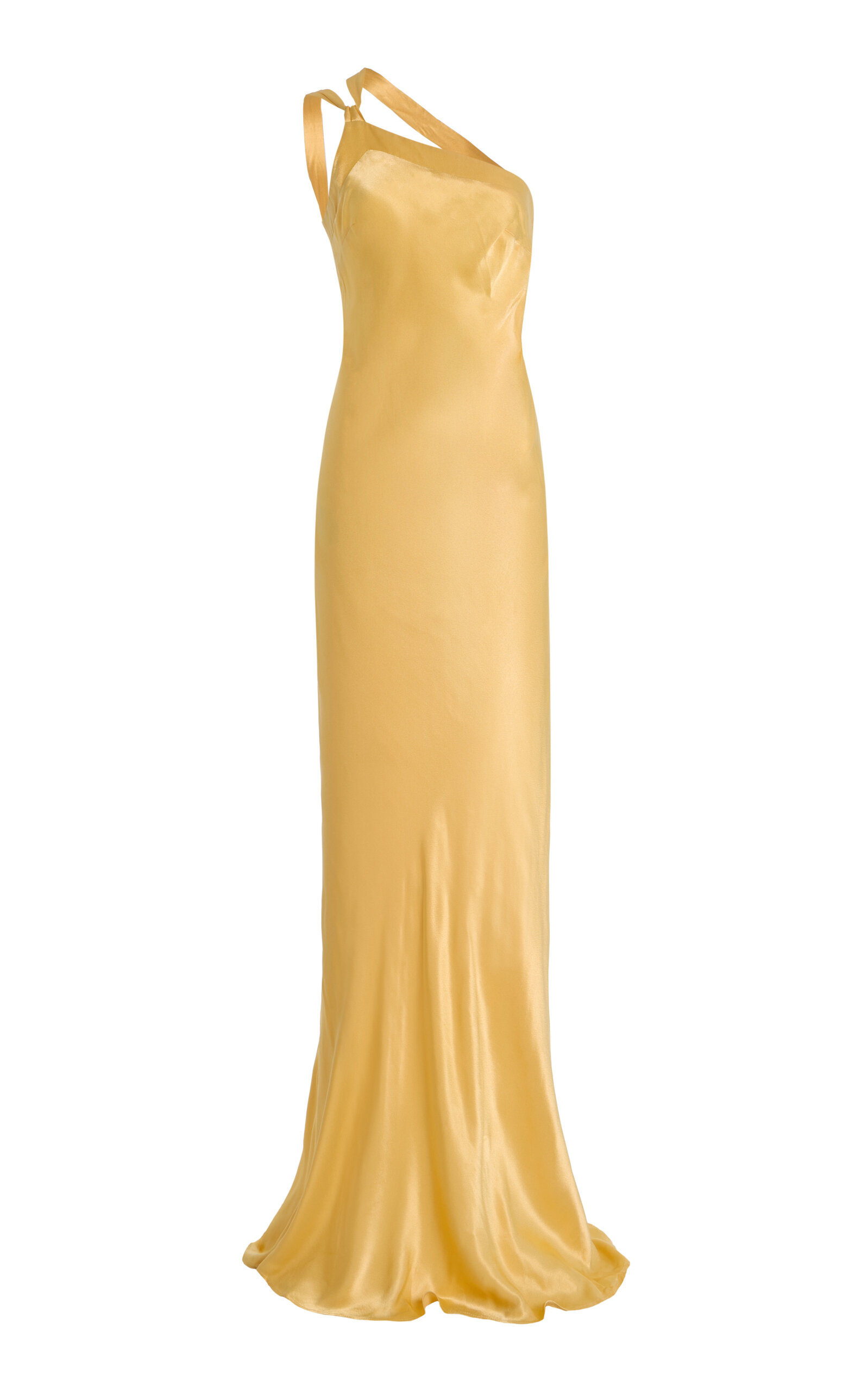 Arcina Ori Monique Open-back Satin Gown In Yellow