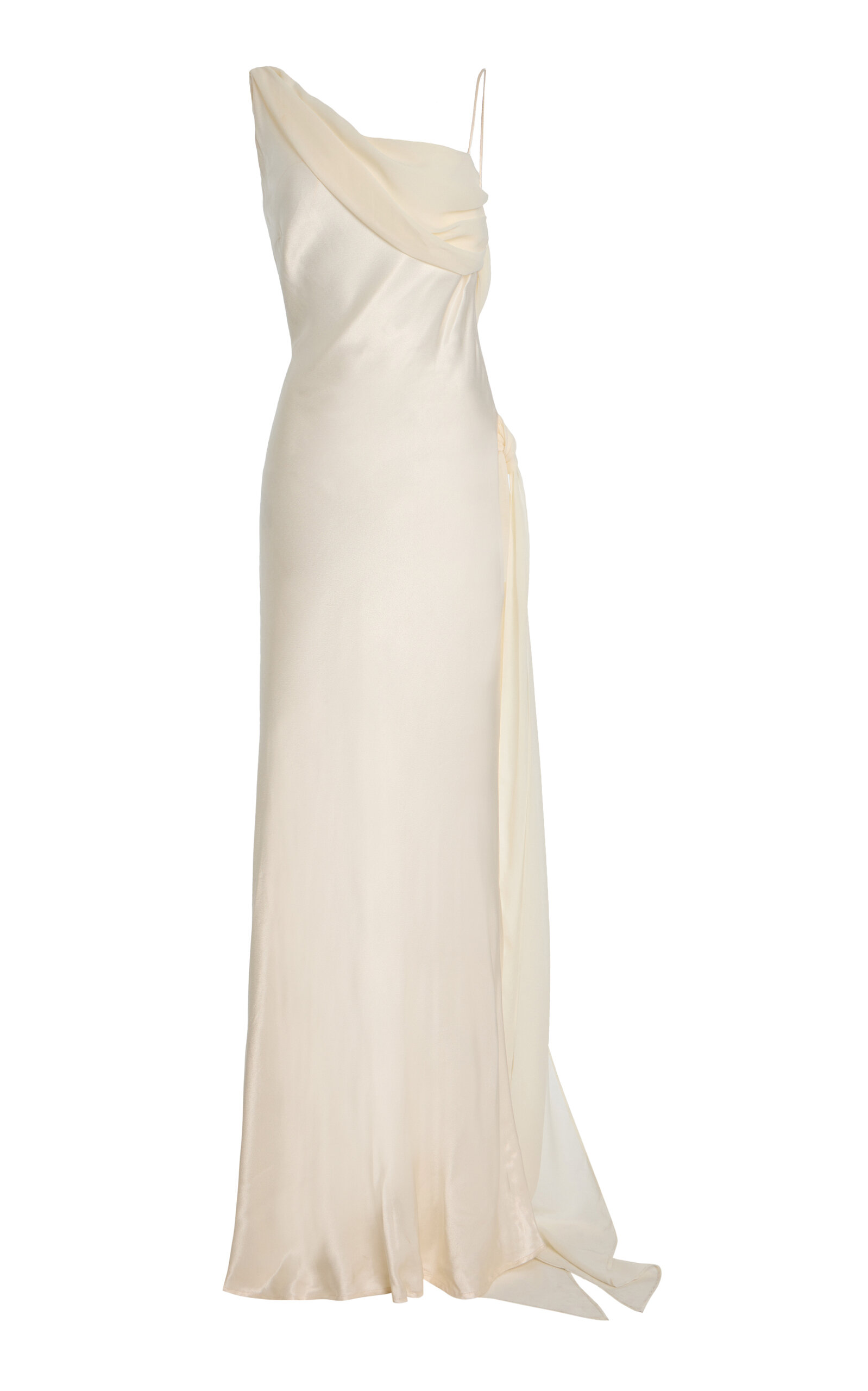 Arcina Ori Helena Chiffon-Detailed Satin Gown