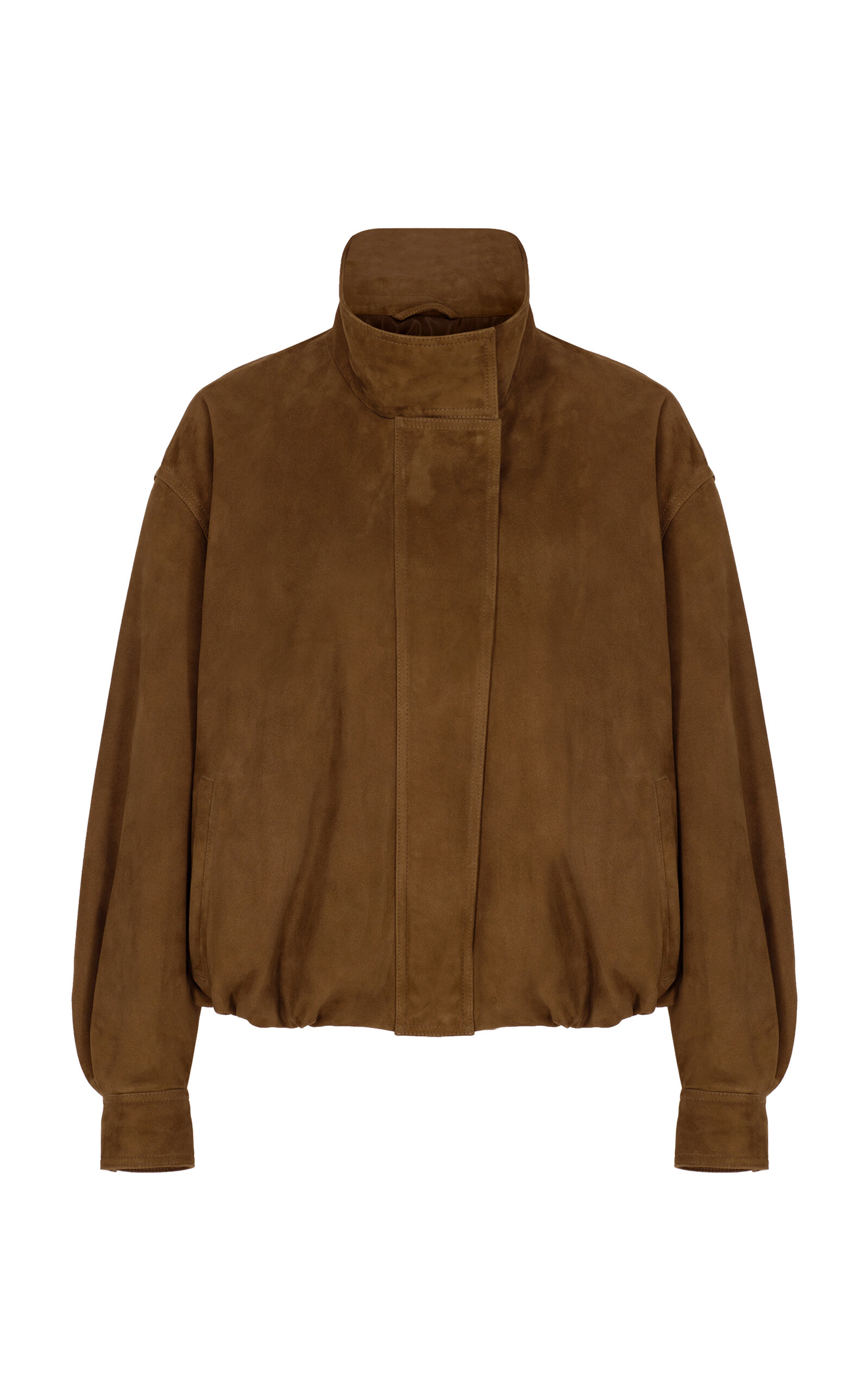 Zeynep Arcay Oversized Suede Bomber In Brown