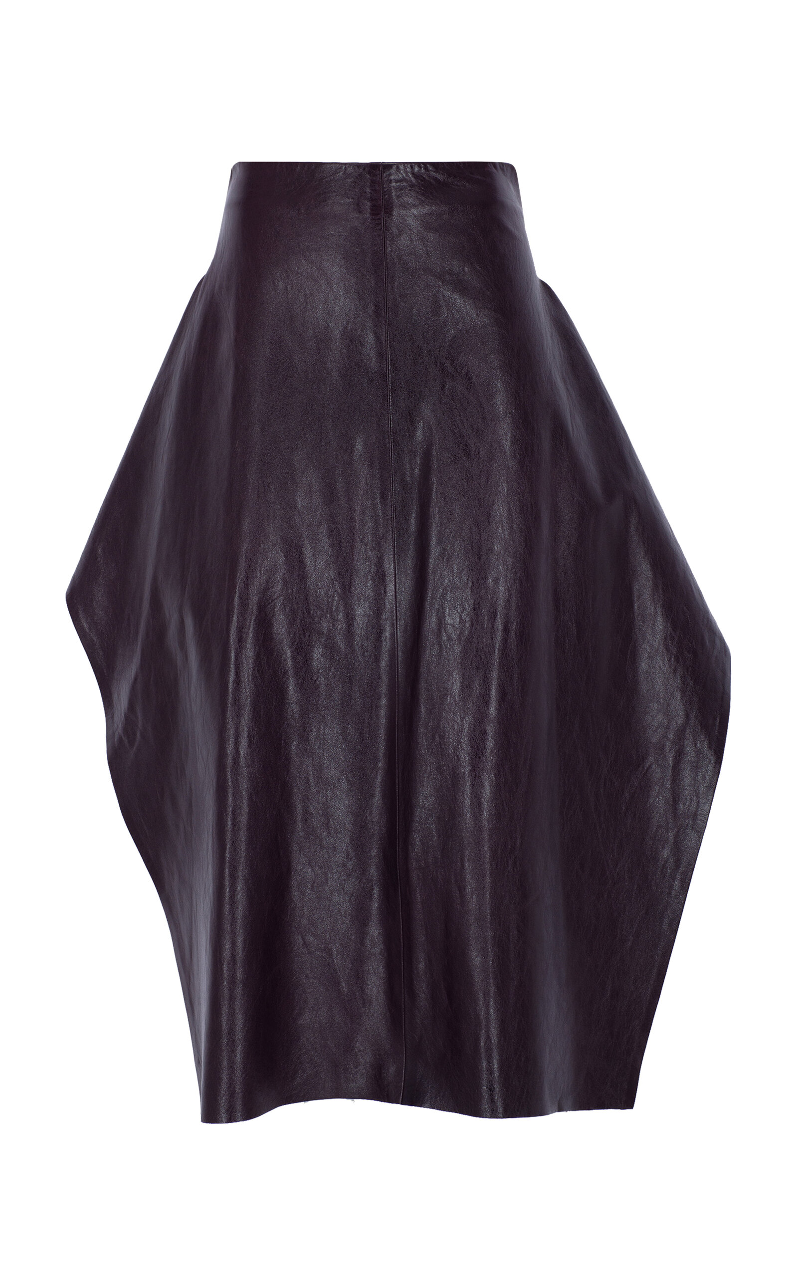 Zeynep Arcay Flare Midi Leather Skirt In Brown