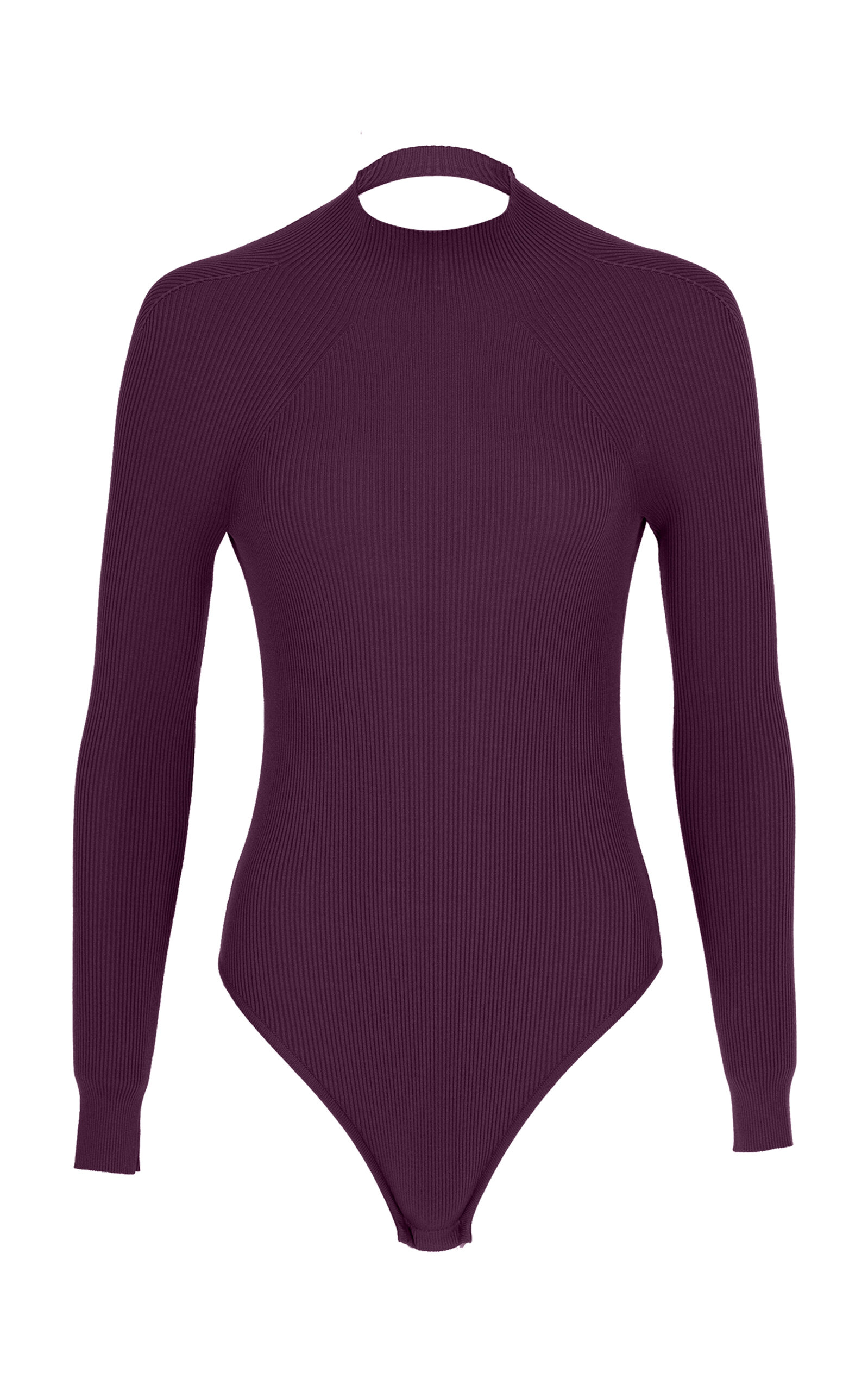 Zeynep Arcay Open-back Knitted Bodysuit In Purple