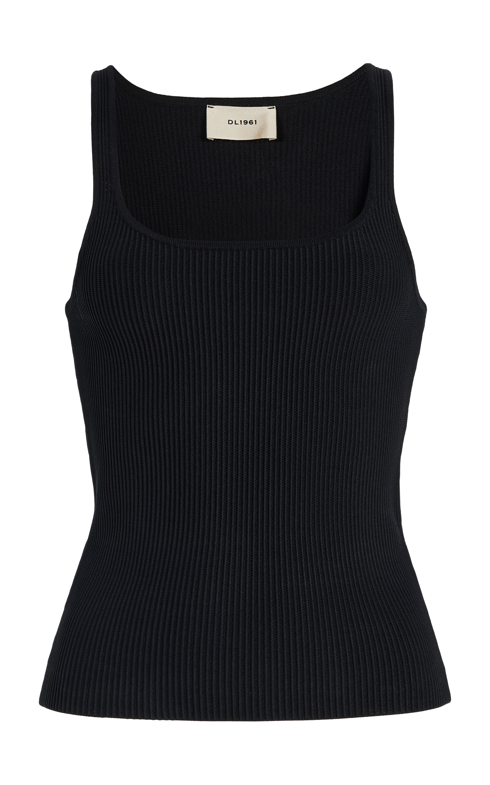 Dl1961 Scoop Neck Instasculpt™ Fine Knit Tank In Black