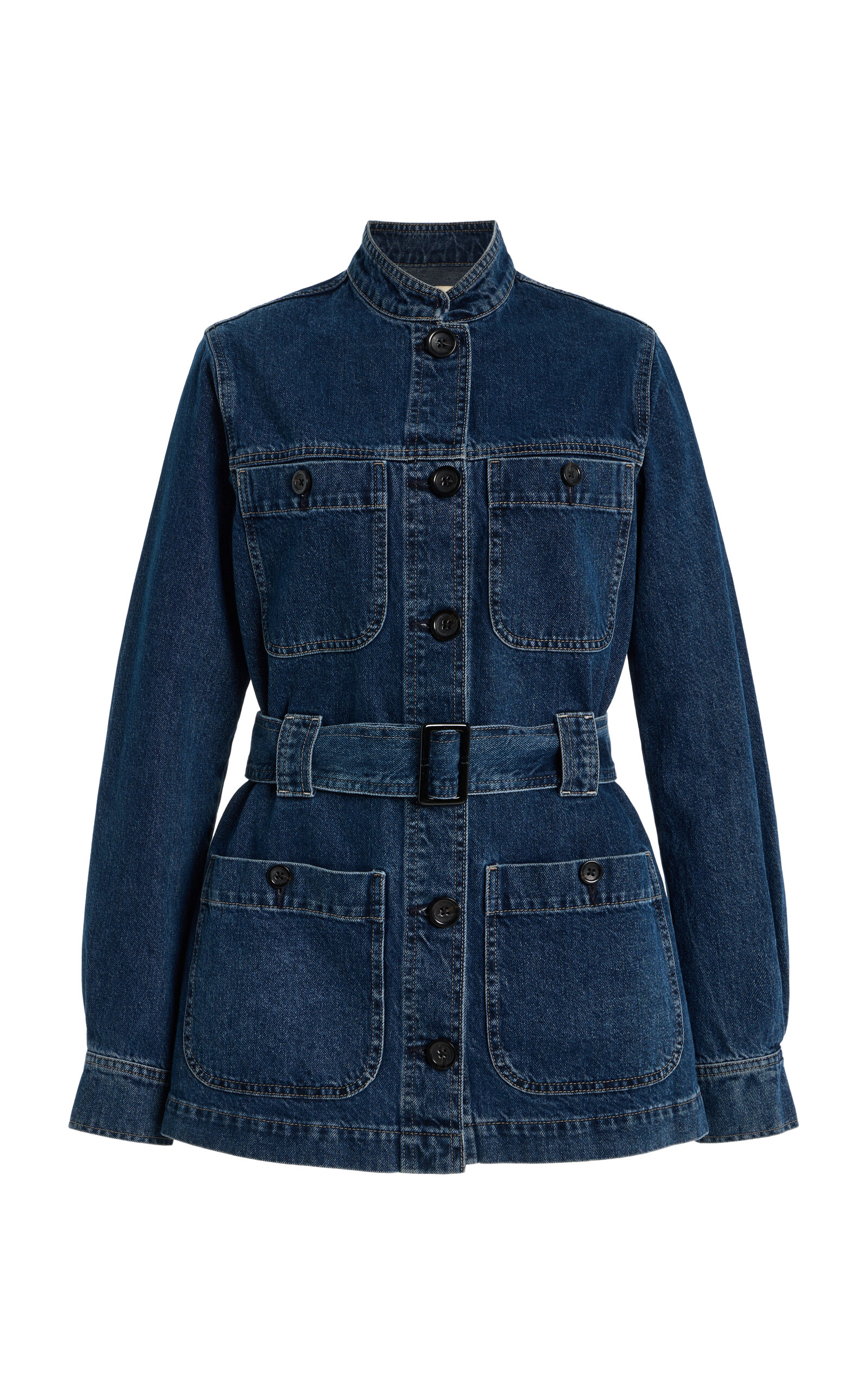 Dl1961 Tie Waist Utility Denim Jacket In Blue