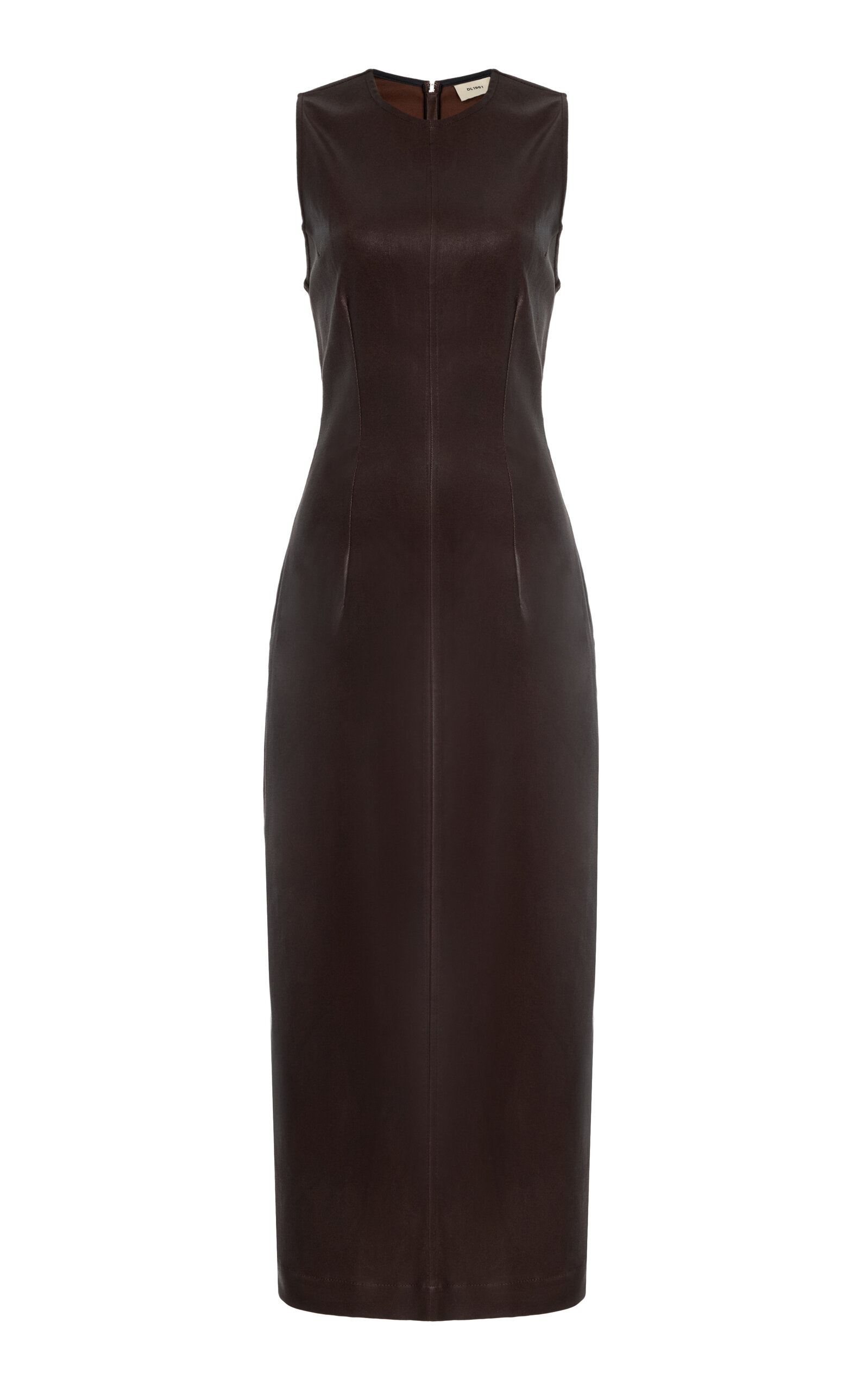Dl1961 Esme Coated Midi Dress In Brown