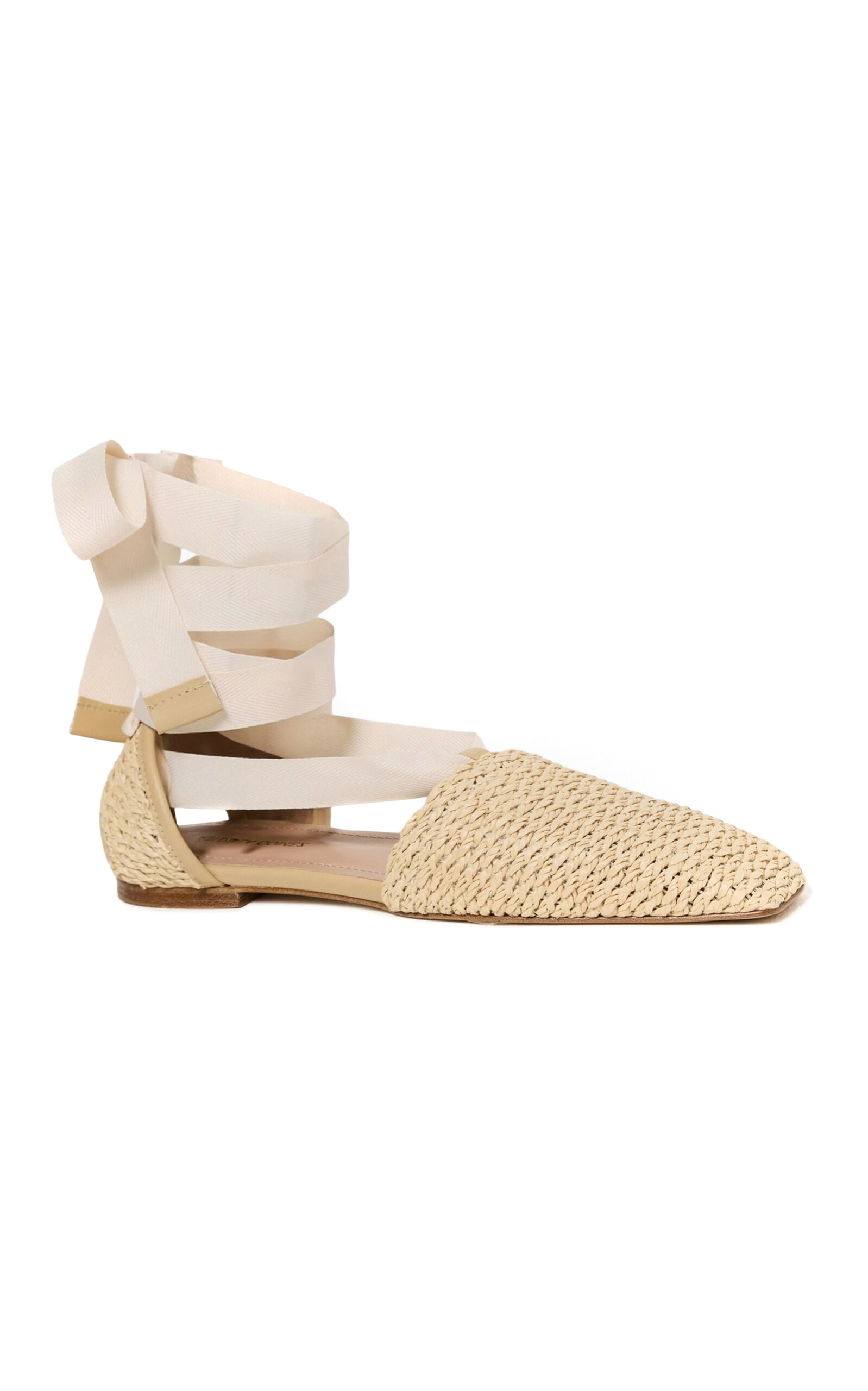 Andrea Gomez Desi Lace-Up Raffia Flats - Women's Shoes
