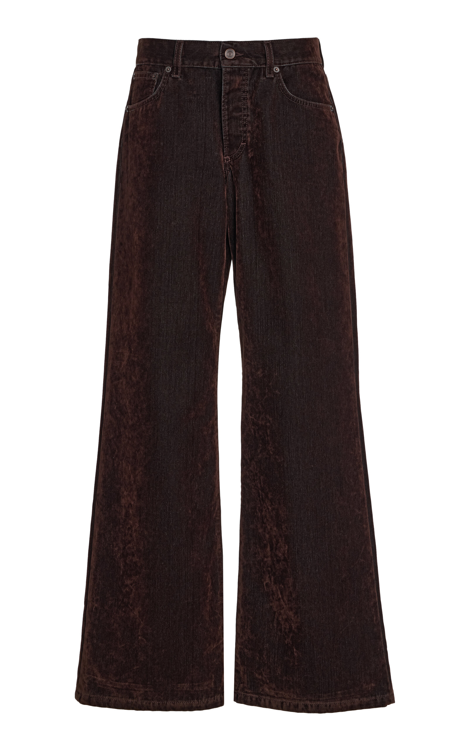 Jeanerica Kyoto Corduroy Low-rise Flared-leg Jeans In Brown