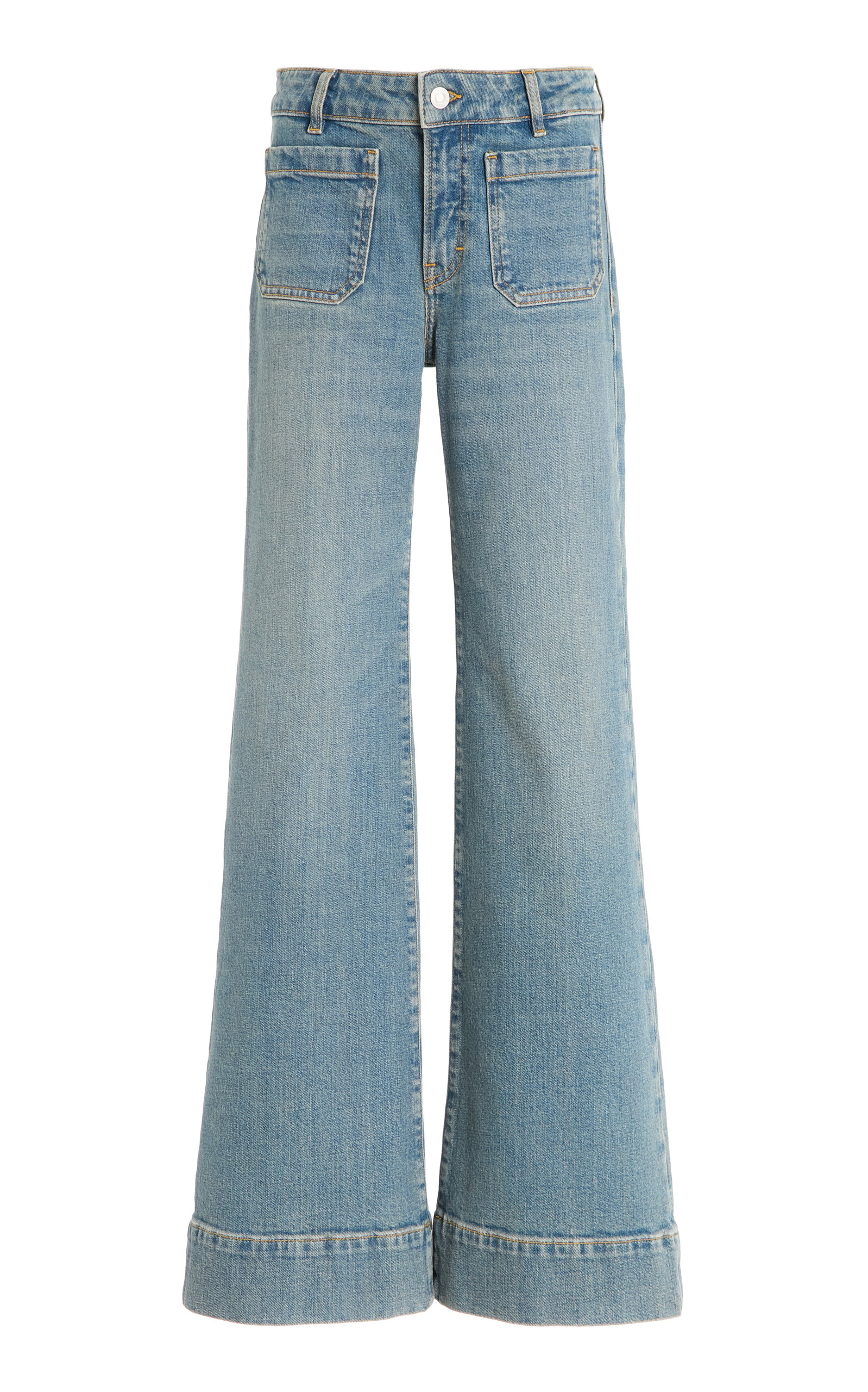 Jeanerica St Monica Stretch Low-rise Flared Jeans In Blue