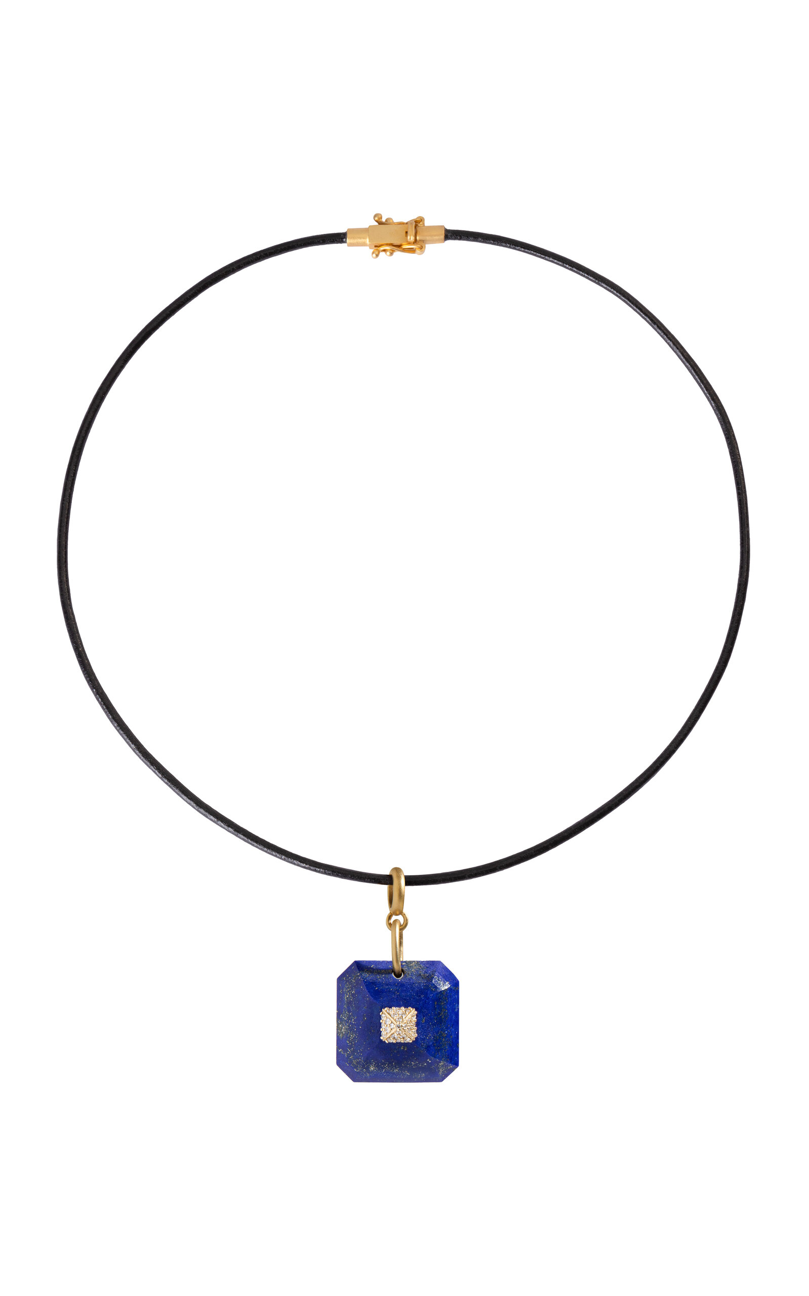 Daga Jewels 14k Gold Pyramid Charm Necklace - Blue - OS - Only At Moda Operandi