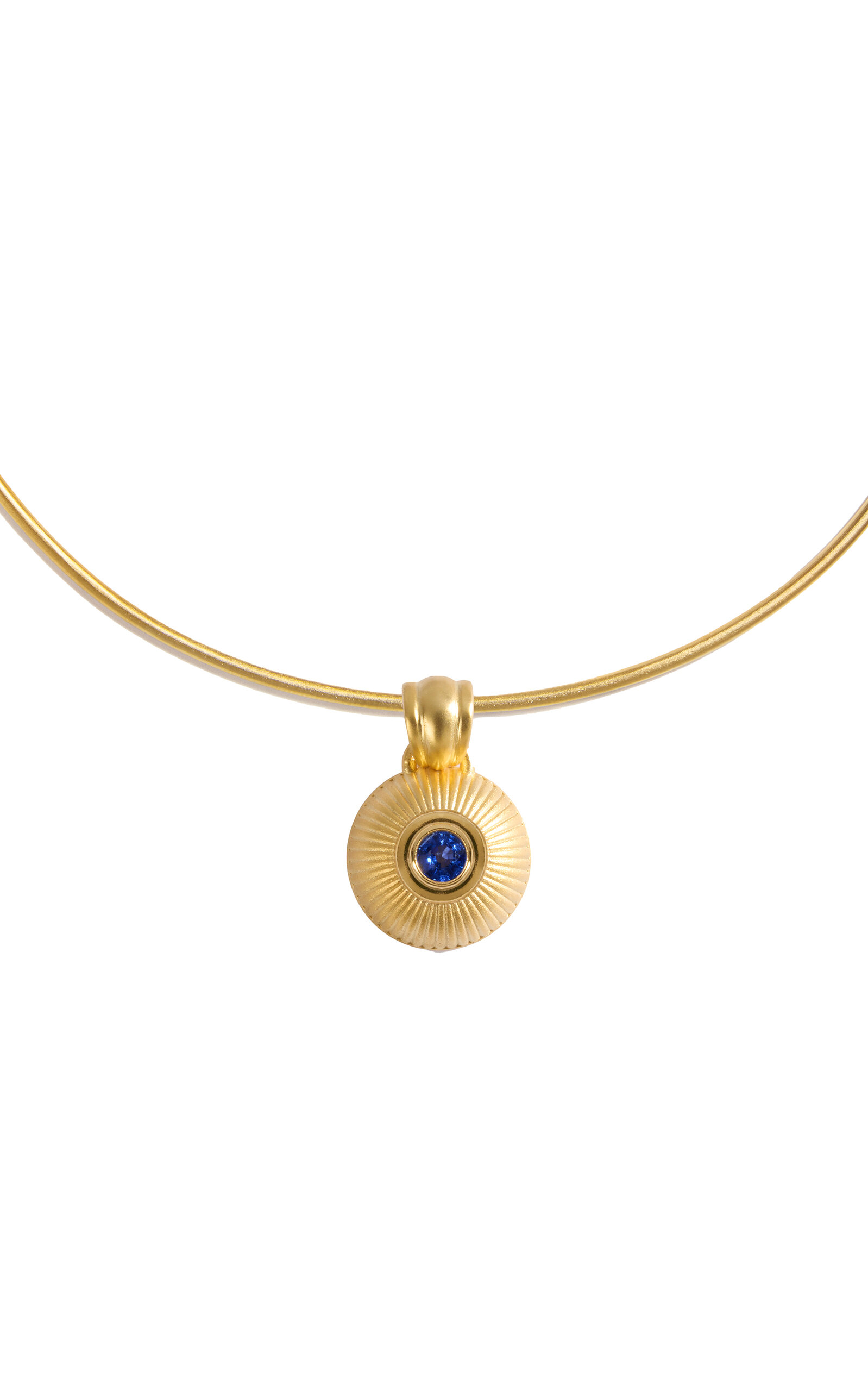 14k Gold Sapphire Bulla Charm