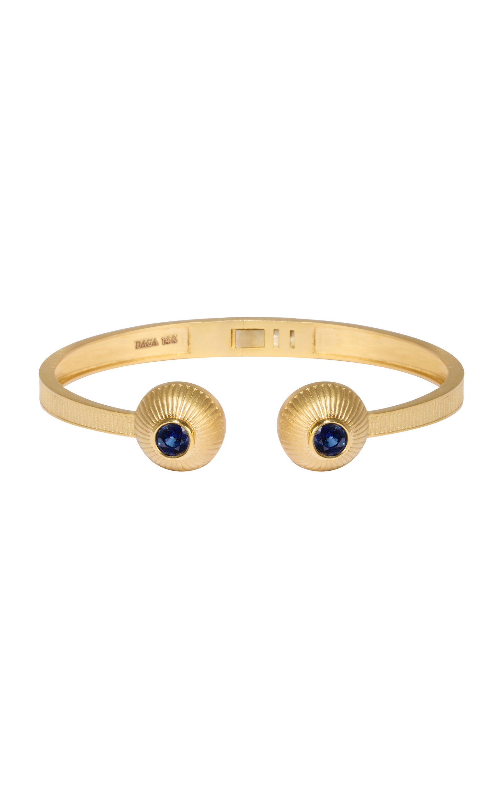 14k Gold Sapphire Bulla Cuff