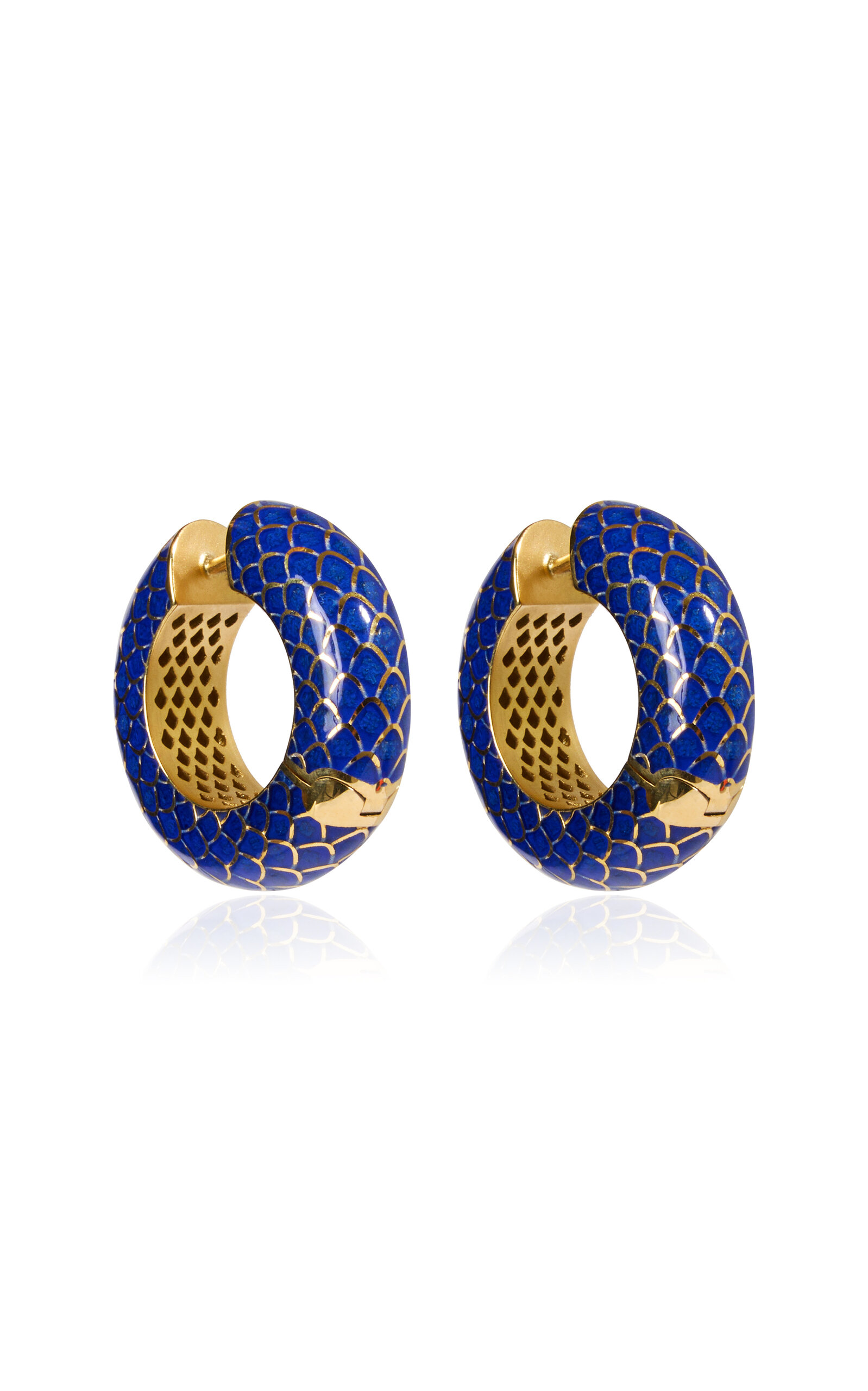 Daga Jewels 14k Gold Egyptian Blue Hoops - Blue - OS - Only At Moda Operandi - Men's Jewelry And Watches