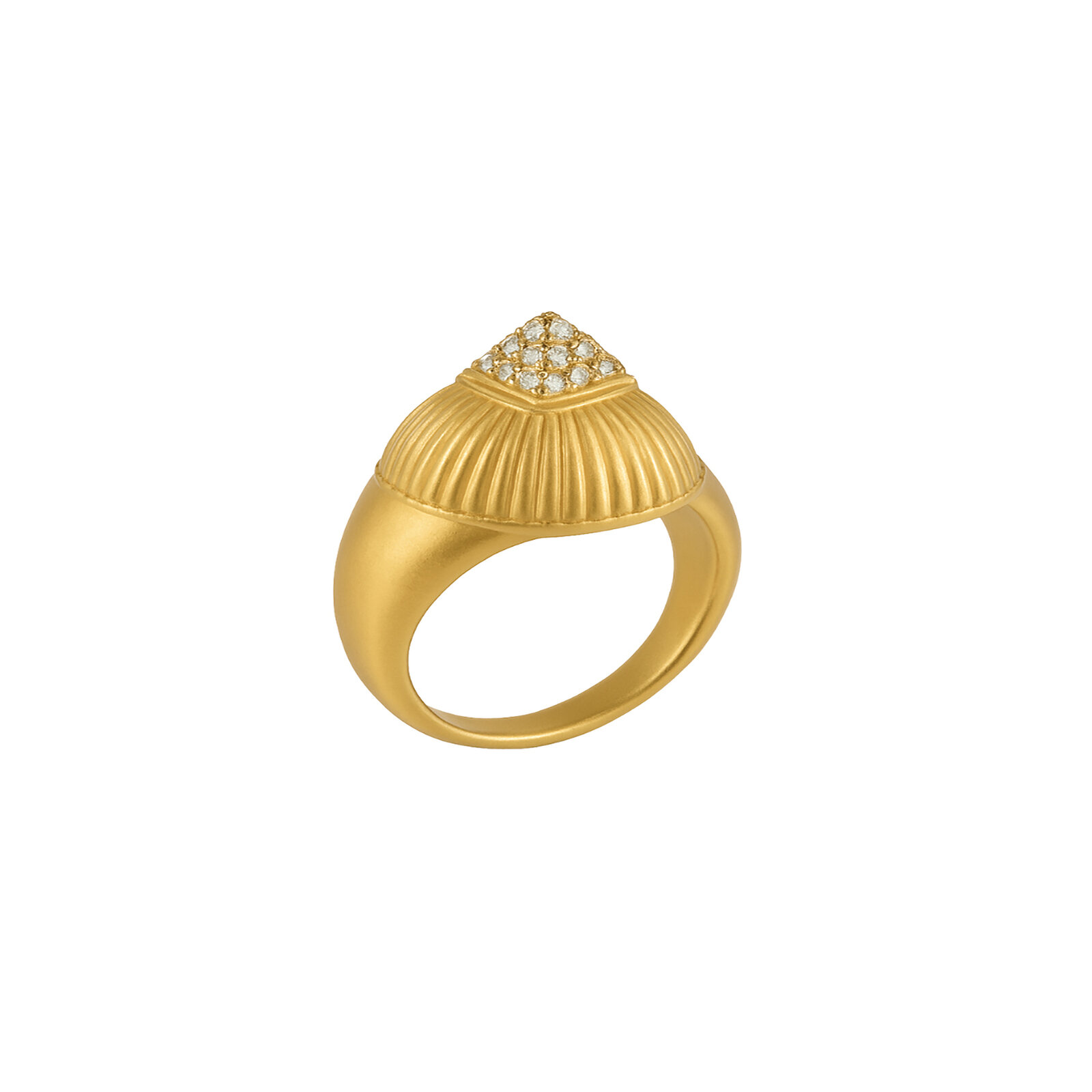 14k Gold Pyramid Ring