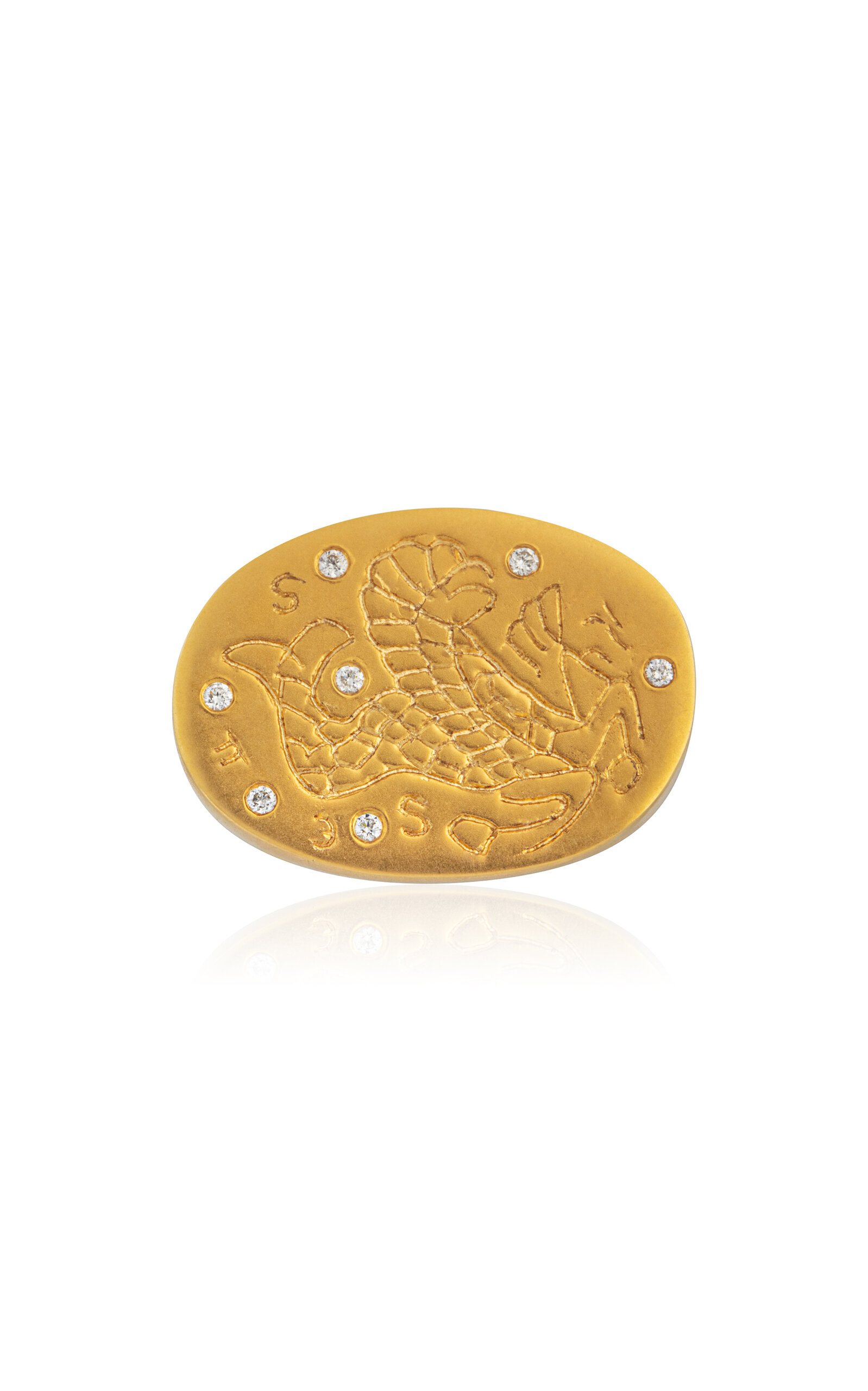 14k Gold Hippocampus Signet Ring
