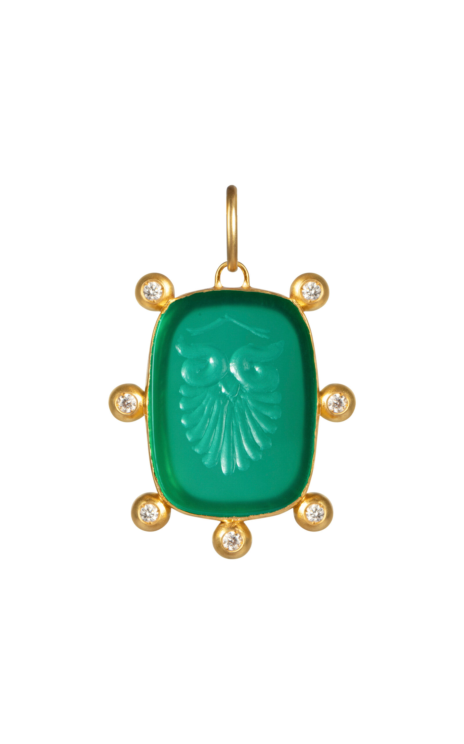 Daga Jewels 14k Gold Owl of Athena Charm - Green - OS - Only At Moda Operandi