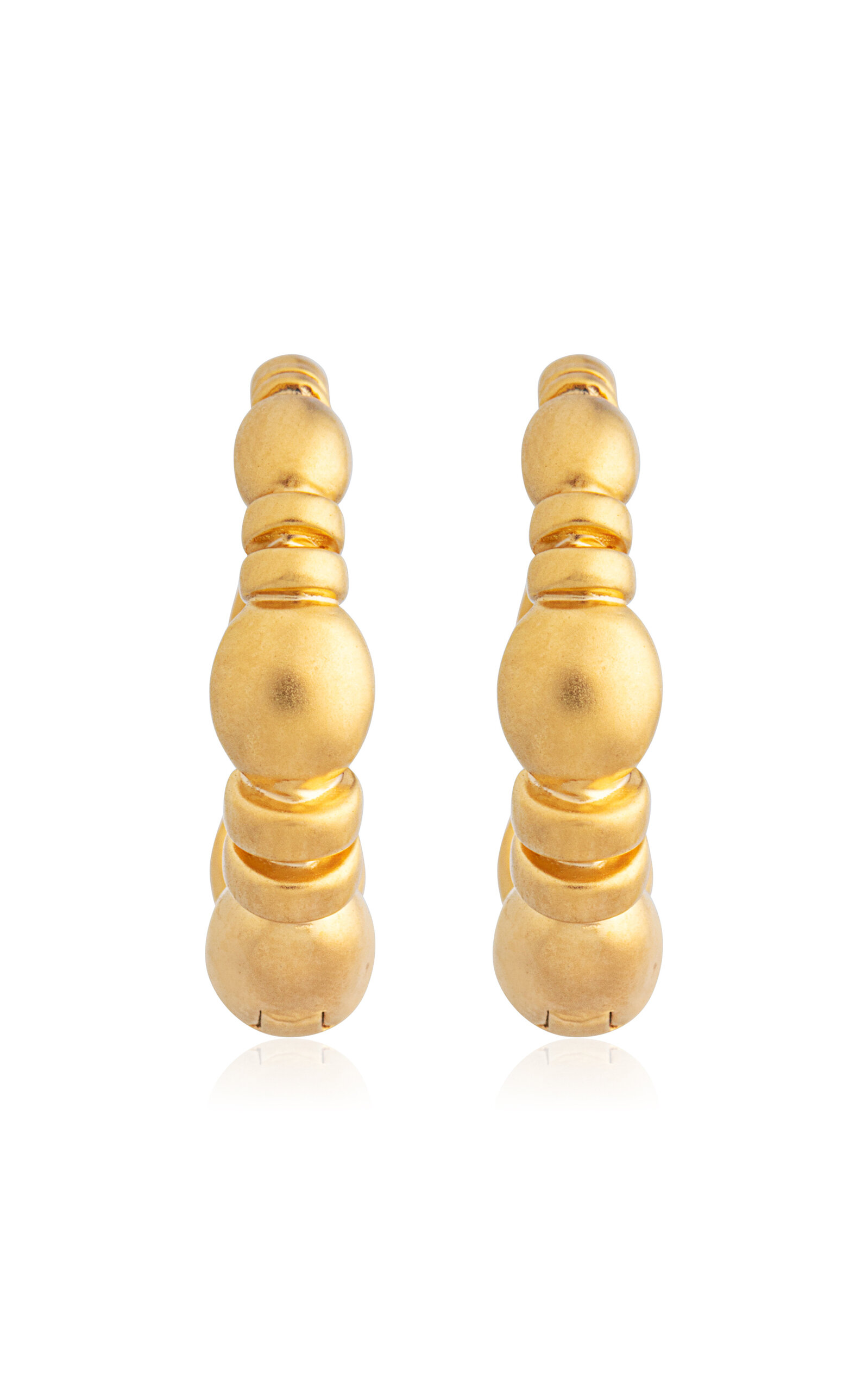 14k Gold Column Motif Hoops