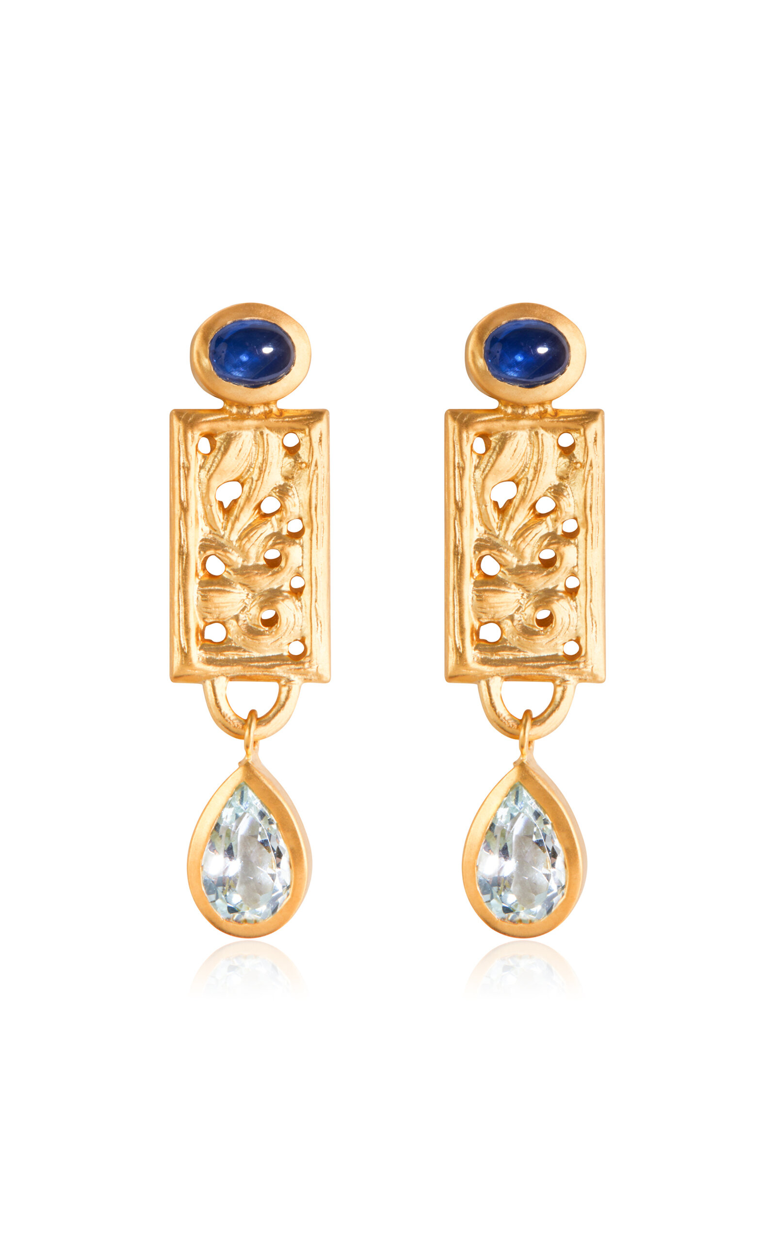 14k Gold Ivy Block Earrings