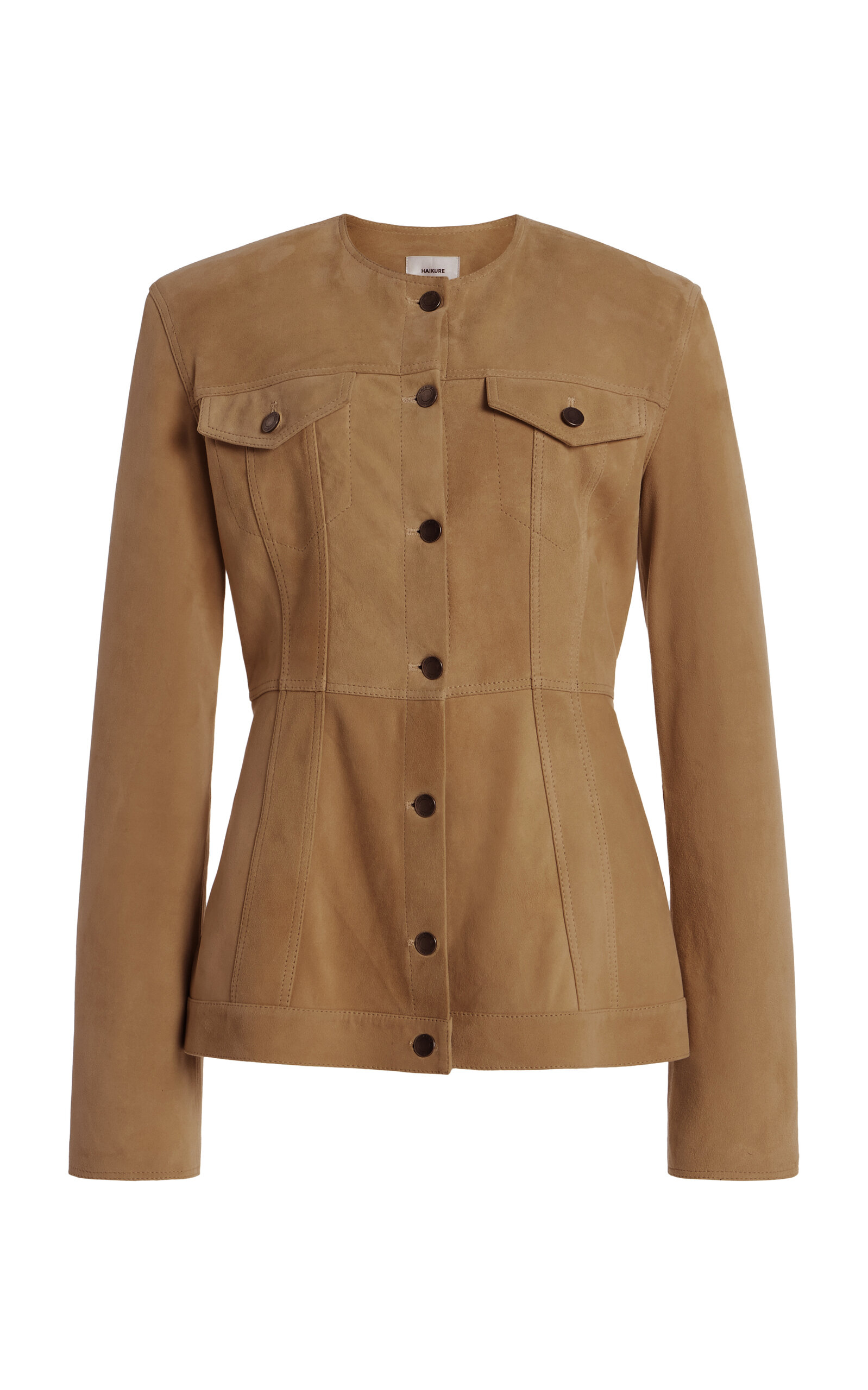 Haikure Temple Suede Jacket In Gray