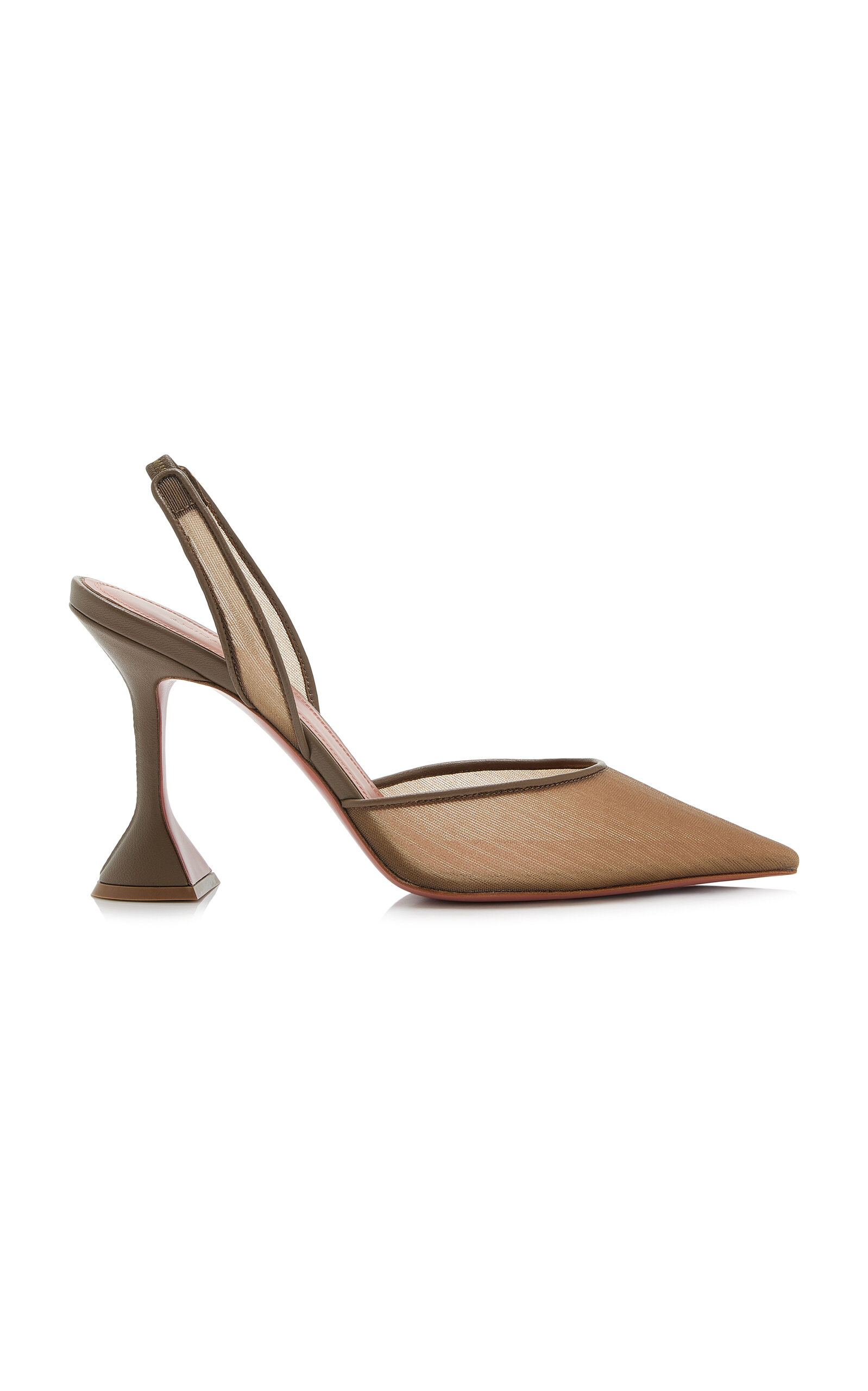 Amina Muaddi Holli Mesh Slingback Pumps - Moda Operandi