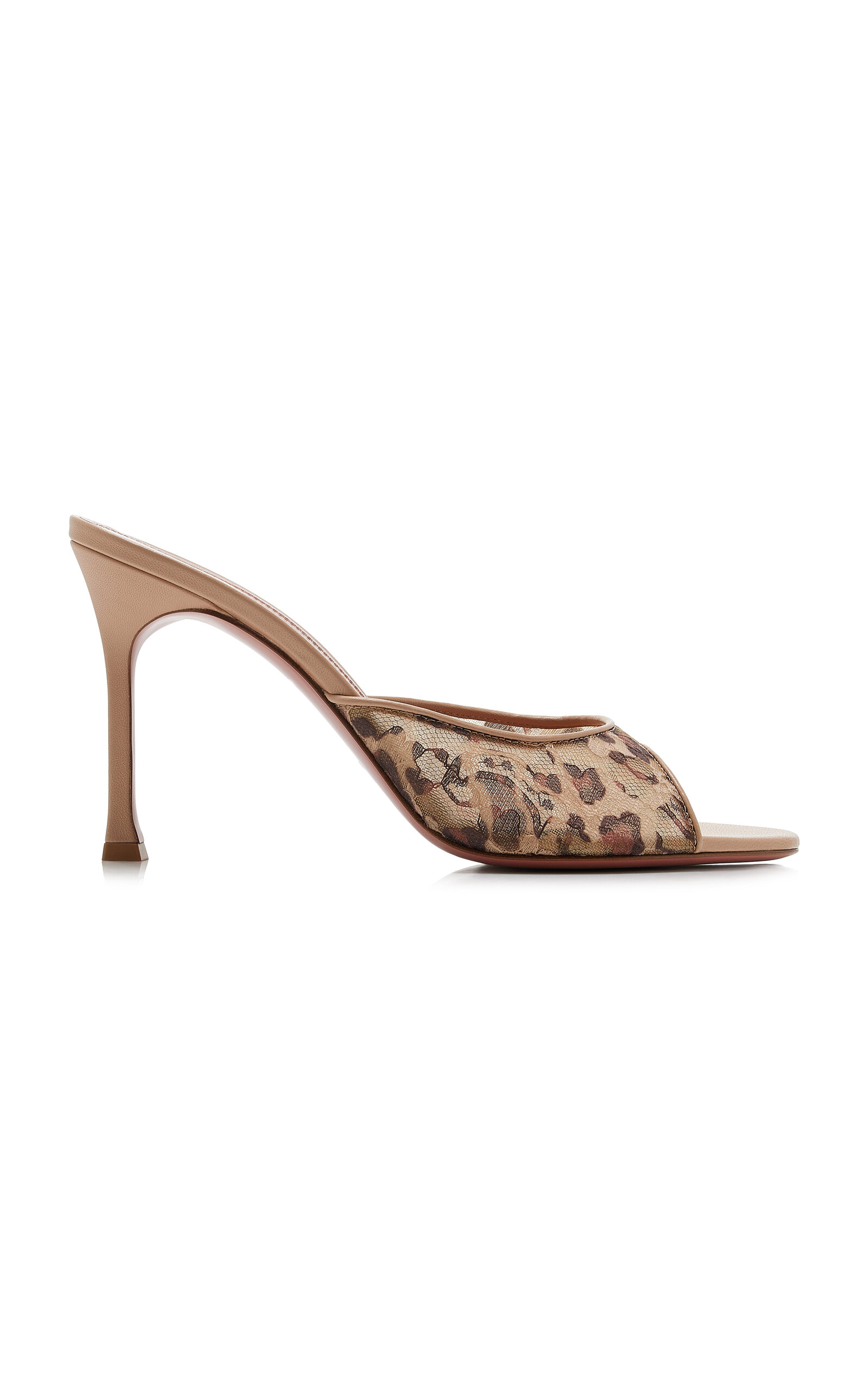 Amina Muaddi Alexa Leopard Lace Mules