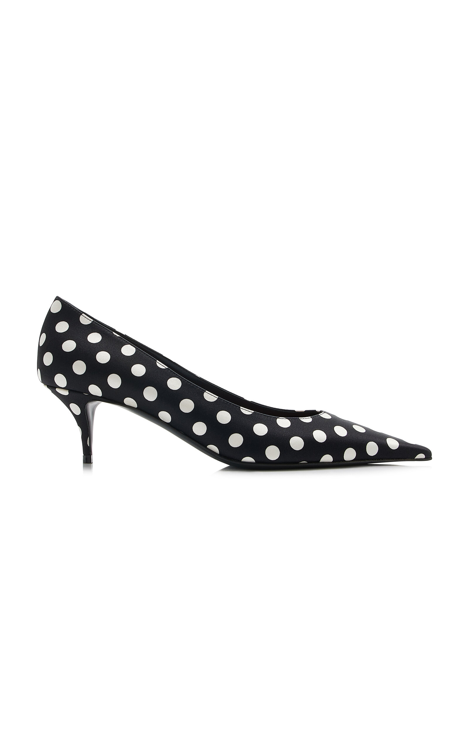 Amina Muaddi Barbara Polka-Dot Satin Pumps