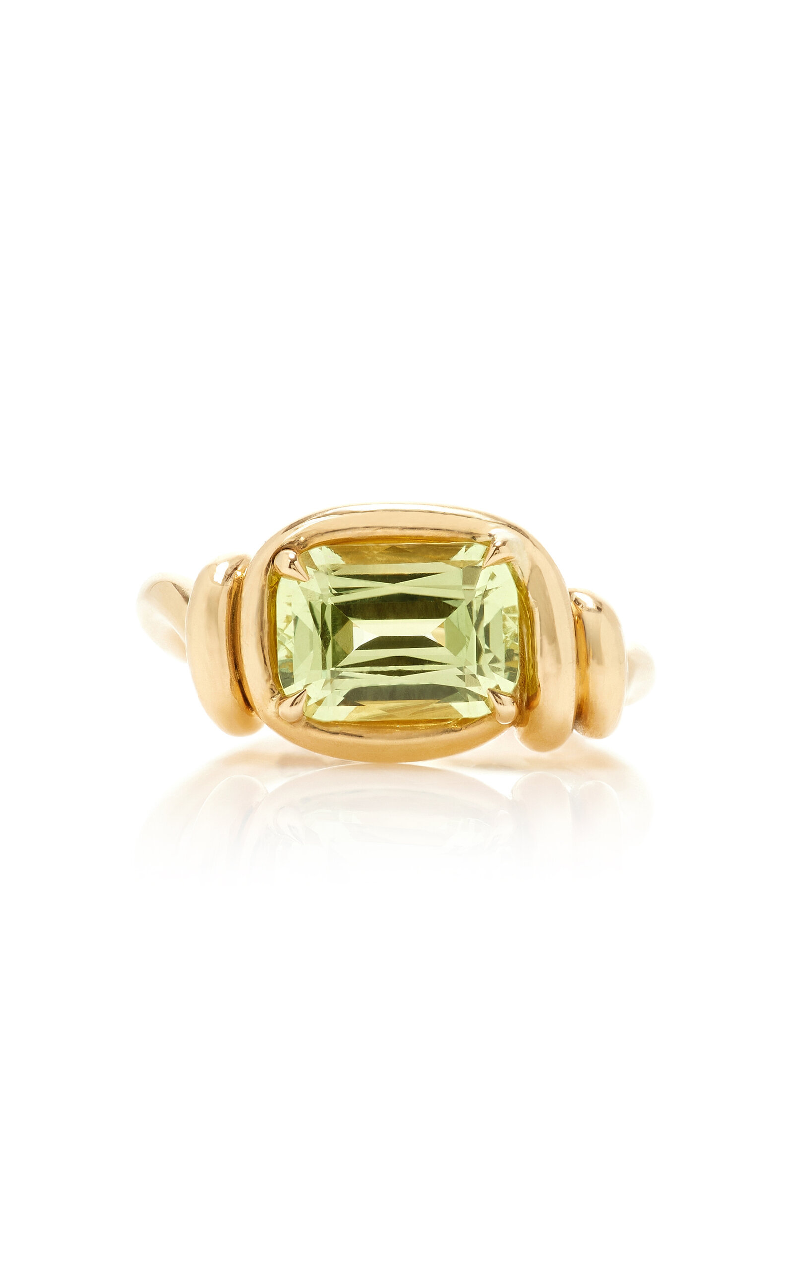 18k Yellow Gold Chrysoberyl Cushion Ring