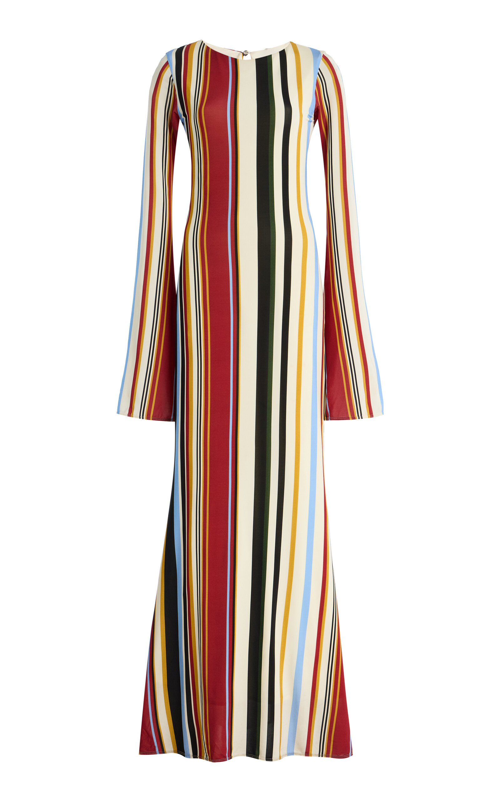 Cala De La Cruz Amay Striped Knit Maxi Dress In Multi