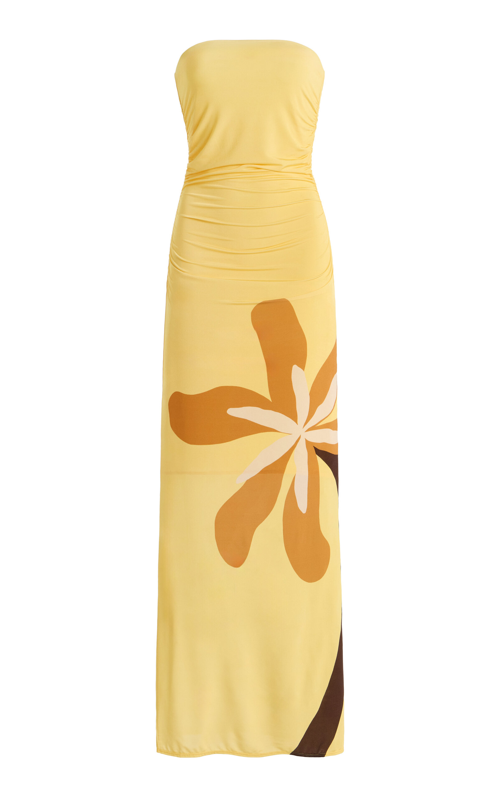 Cala de la Cruz Exclusive Daphne Strapless Printed Jersey Maxi Dress - Moda Operandi
