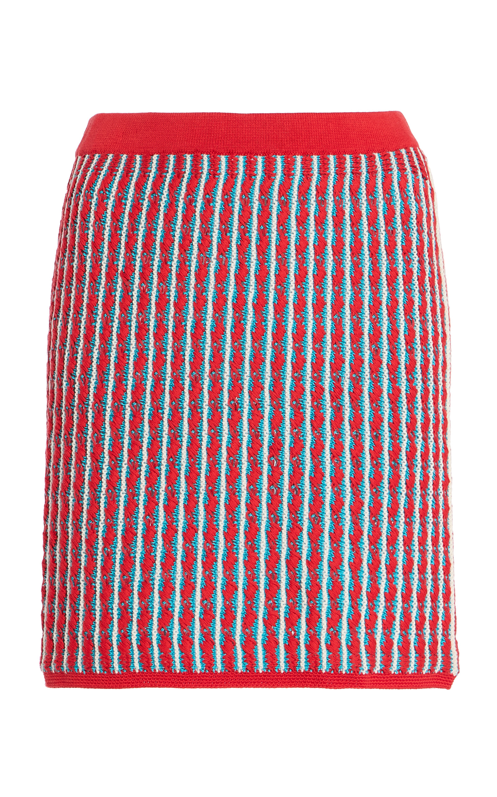 Escvdo Mito Knit Cotton Mini Skirt In Animal Print