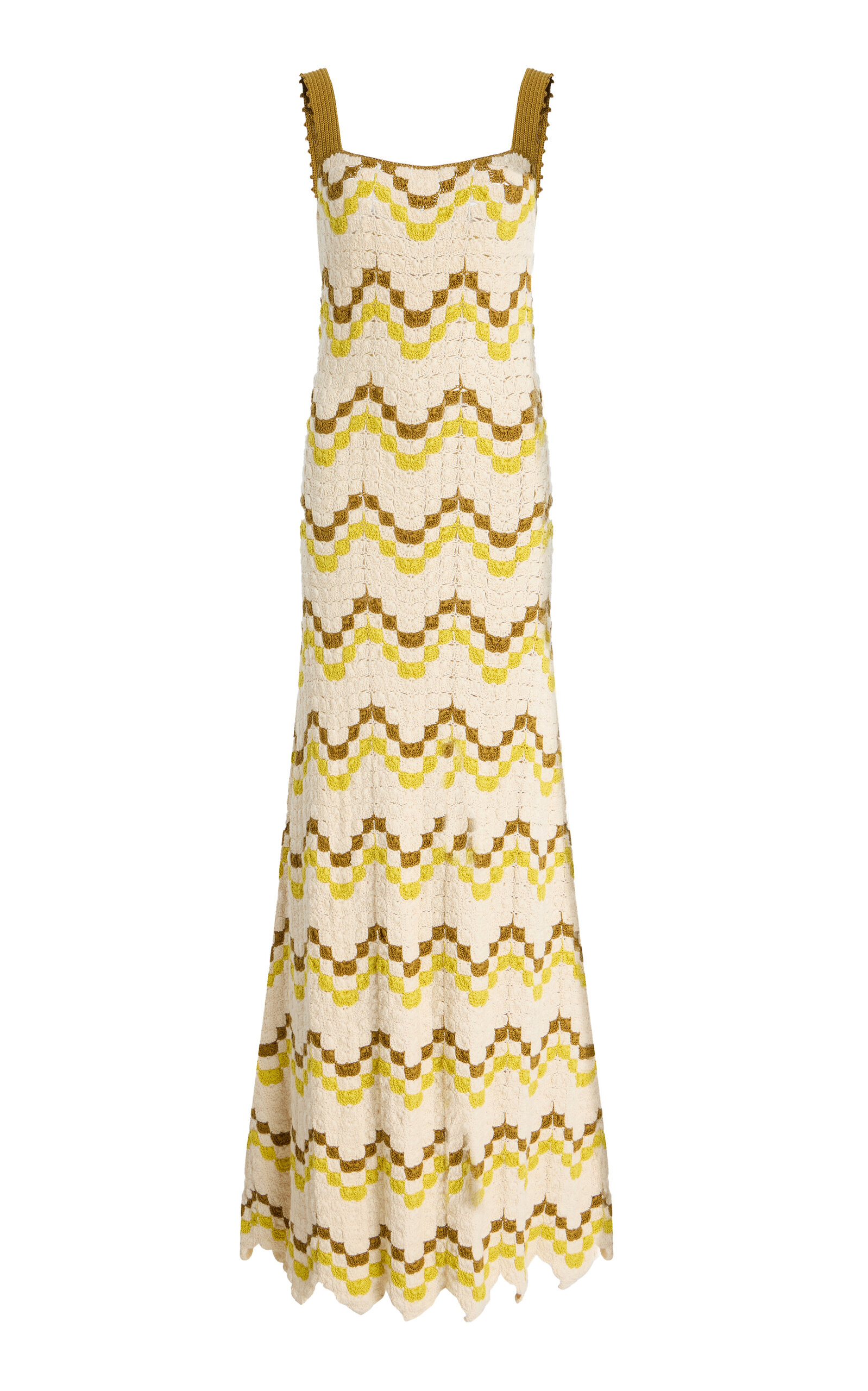 Escvdo Marea Crocheted Cotton Maxi Dress In White