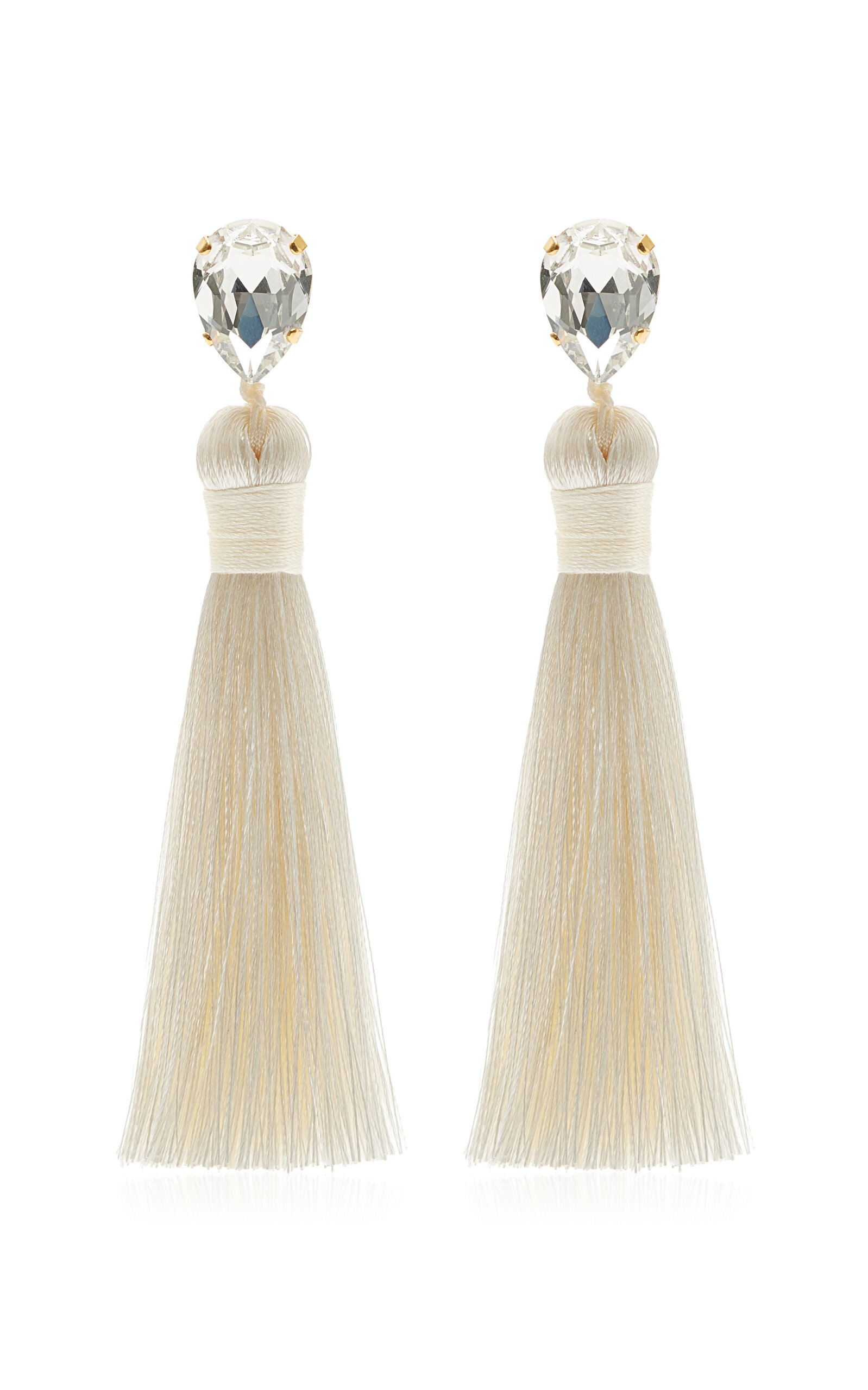 Jennifer Behr Francine Tasseled Earrings In White