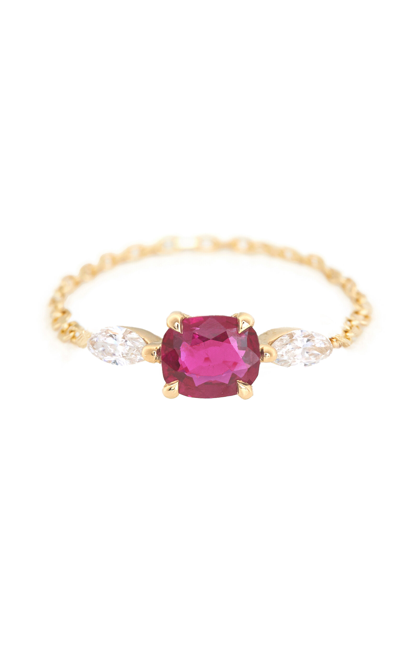 Yi Collection 18k Yellow Gold Ruby And Diamond Ring In Red