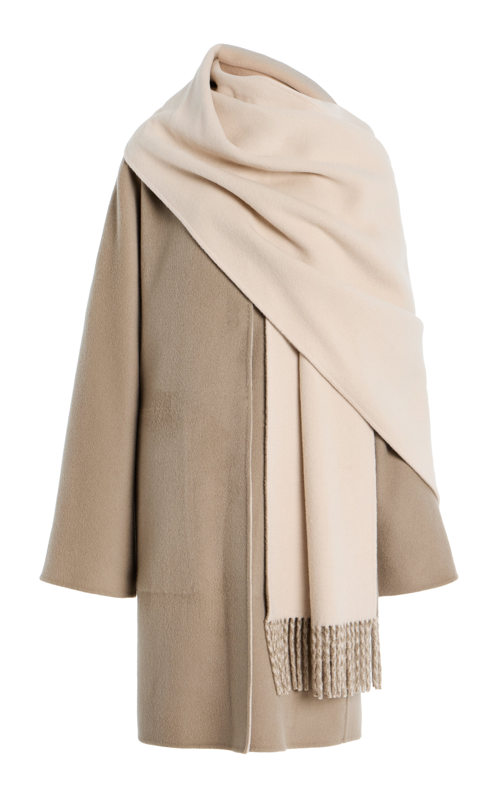 Lafayette 148 Two-Tone Cashmere Reversible Coat & Detachable Scarf