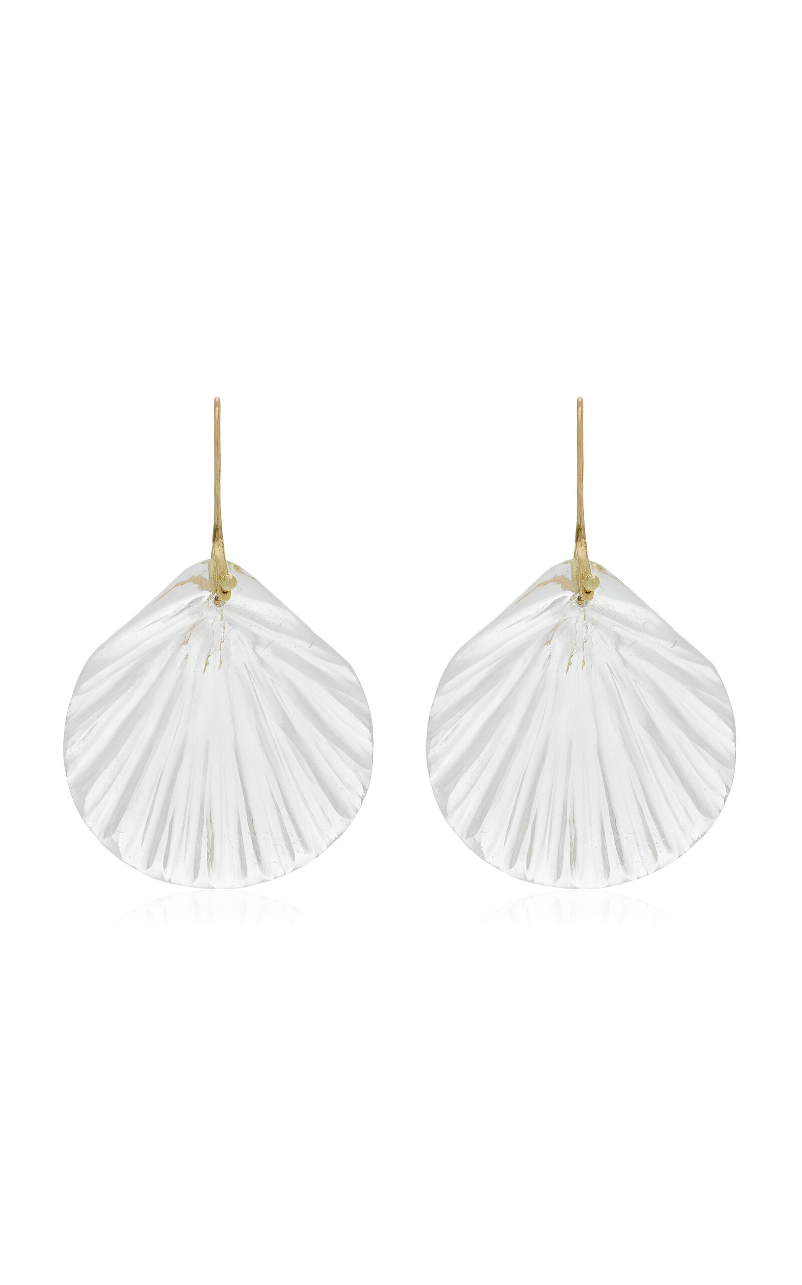 Ten Thousand Things Fan 18k Yellow Gold Crystal Earrings In Brown