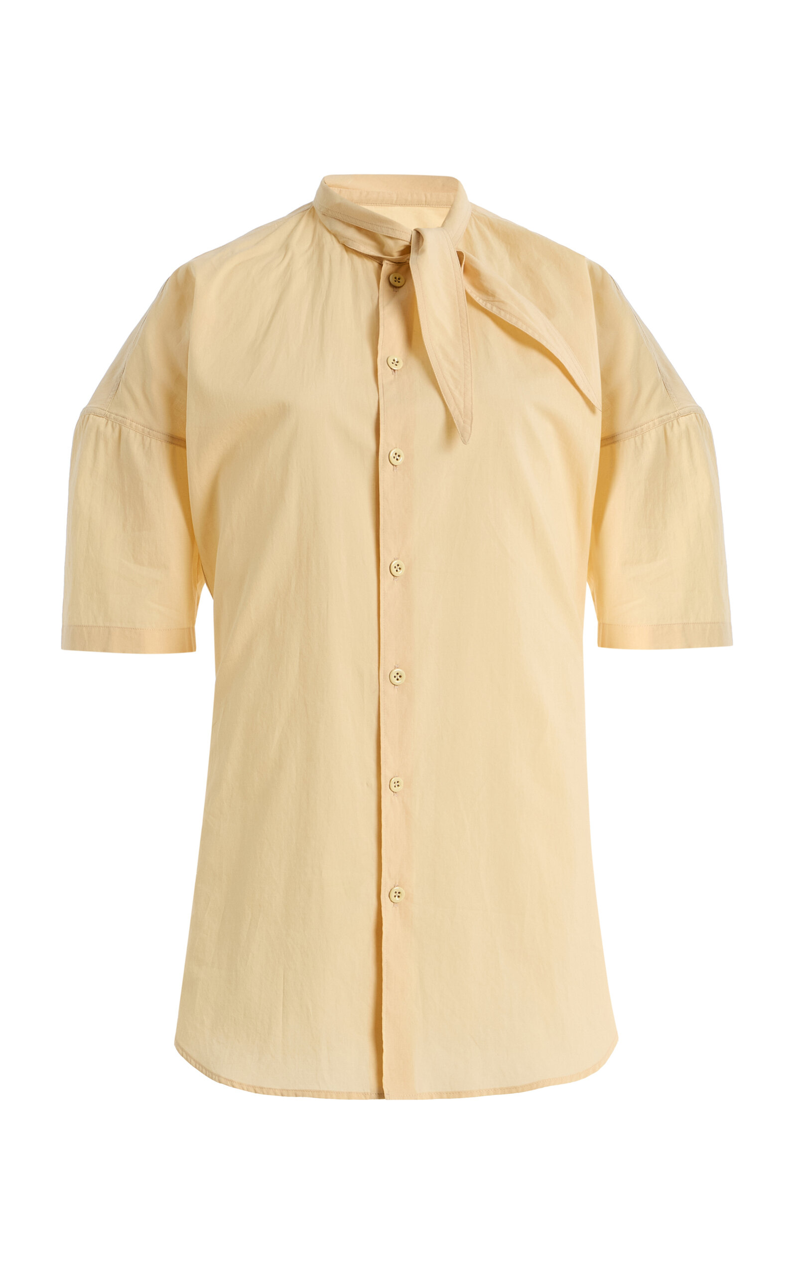 Lemaire Tie-Neck Cotton Muslin Shirt